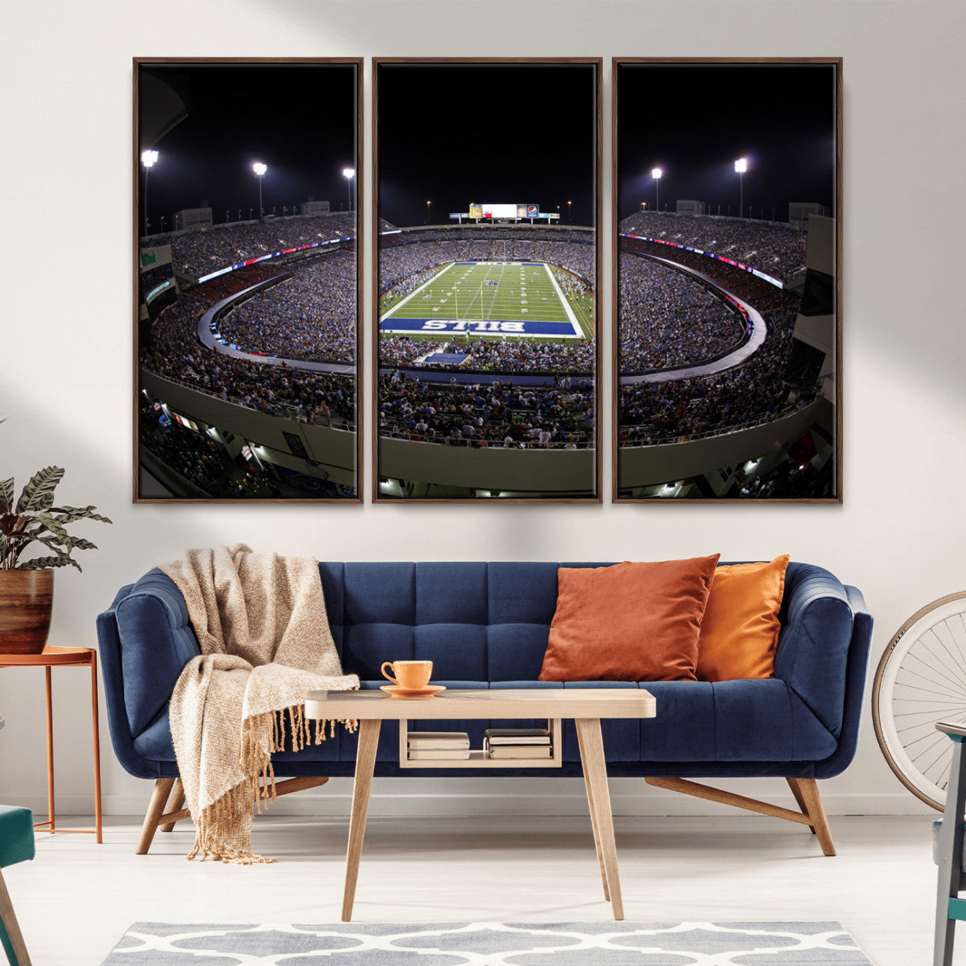 MGV-FC-48X32-3P - Buffalo Bills NFL Football Team Print - Buffalo Highmark Stadium Wall Art Canvas Print