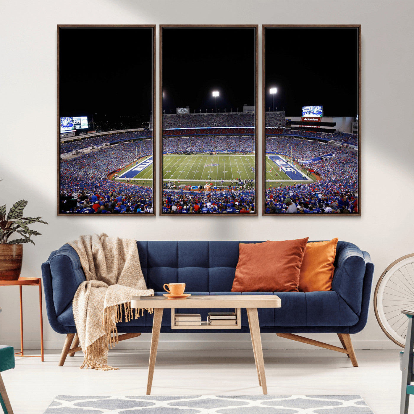 MGV-FC-48X32-3P - Buffalo Bills Wall Art - Buffalo Bills Stadium Canvas Print, Perfect Sports Decor for Living Rooms,