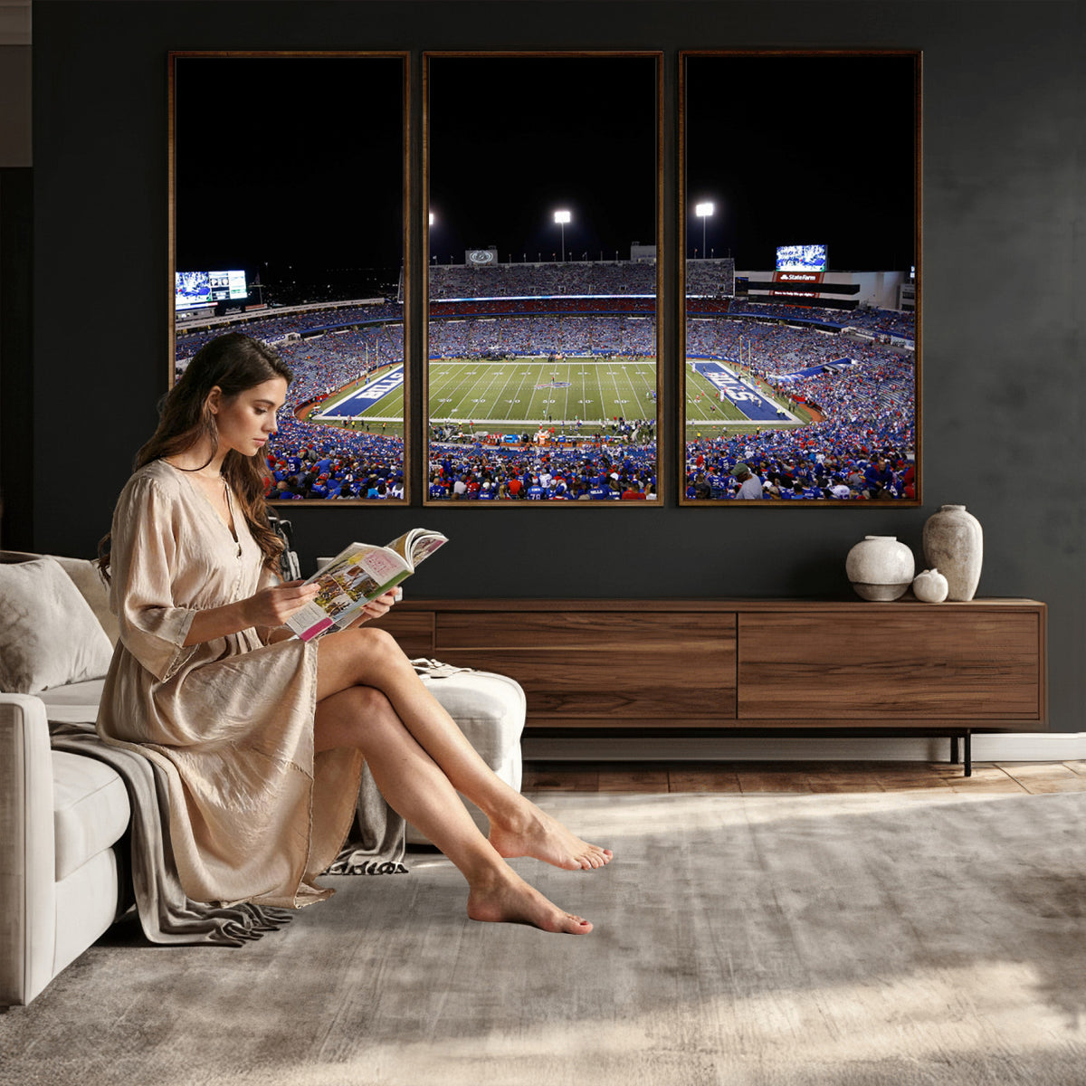 59036-MGV-CV-36X24 - Buffalo Bills Wall Art, Buffalo Bills Stadium Canvas Print for Sports Decor
