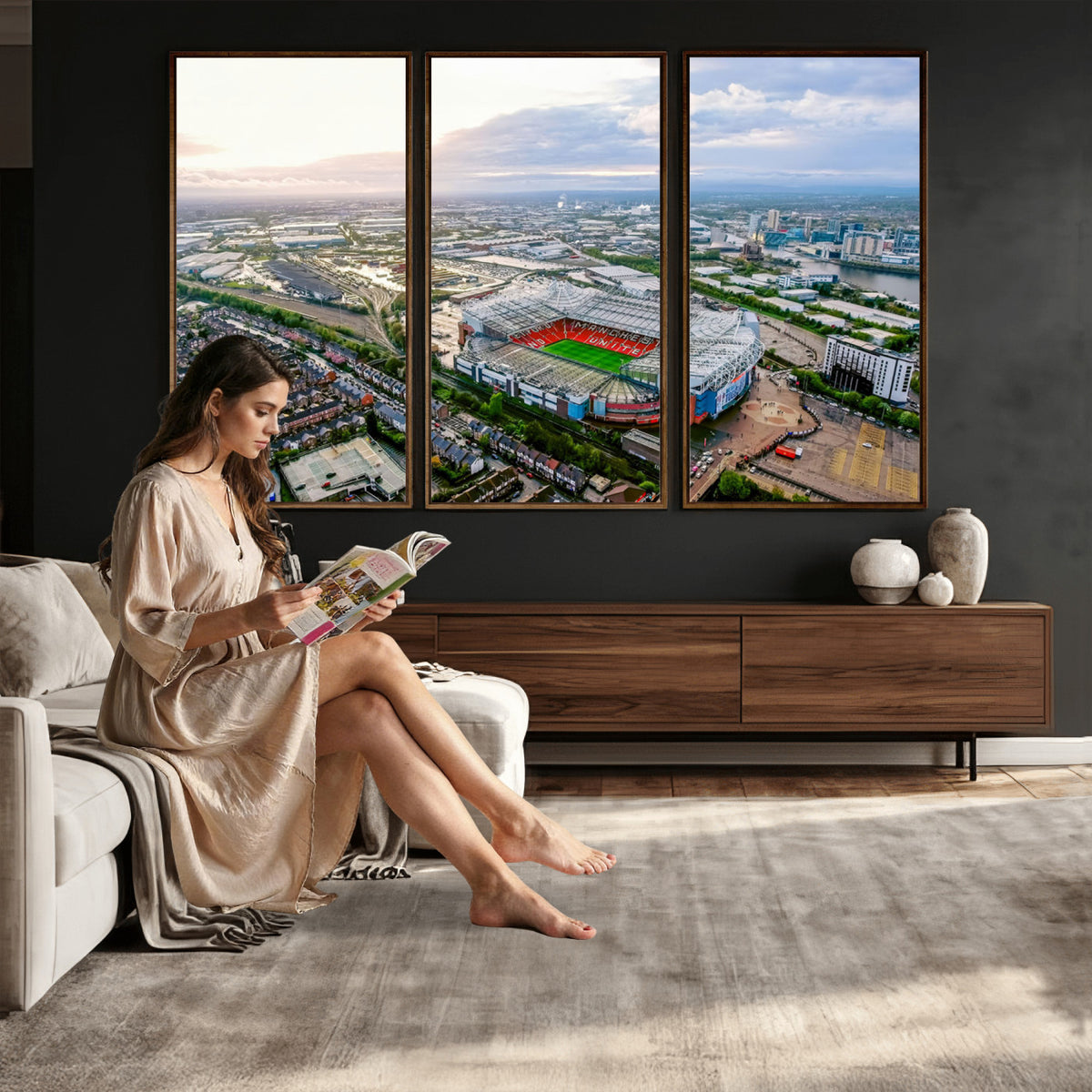 85657-MGV-CV-36X24 - Old Trafford Manchester United Stadium Wall Art Canvas Print