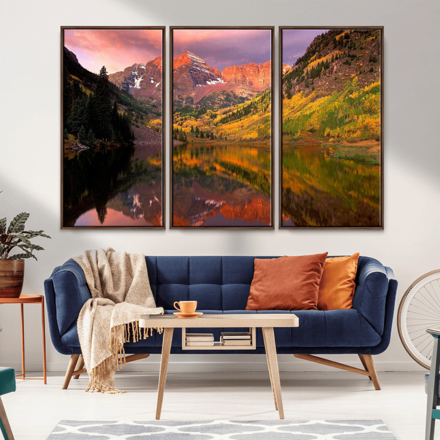 86946-MGV-CV-36X24-Colorado Rockies Mountain Sunset Wall Art | Ready to Hang and Framed | Scenic Nature Landscape