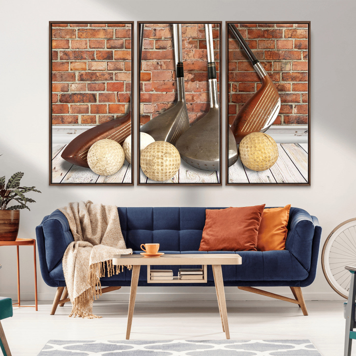 MGV-FC-48X32-3P - Vintage Golf Ball Wall Art Canvas Print | Golf Decor for Man Cave or Office | Ready to Hang and