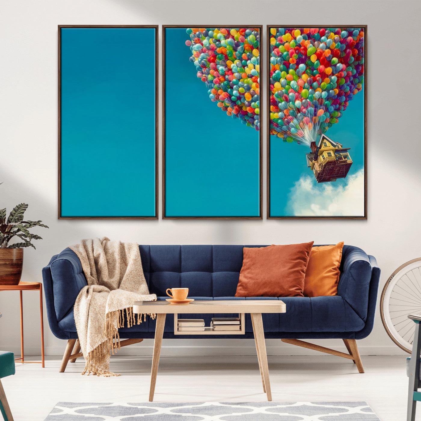 MGV-FC-48X32-3P - Carl Fredricksen, Up Movie Wall Art, Colorful Balloon House Art | Whimsical Wall Decor for Living