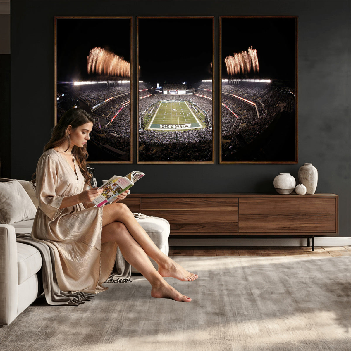 48893-MGV-CV-36X24 - Eagles Field Stadium Wall Art, Lincoln Financial Field