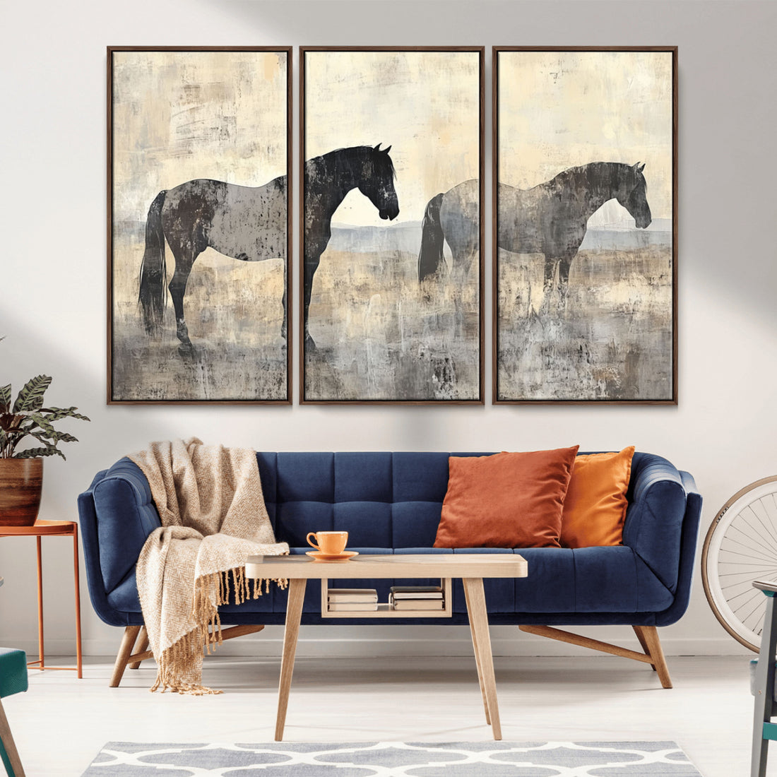 Vintage Horses Wall Art Canvas Print