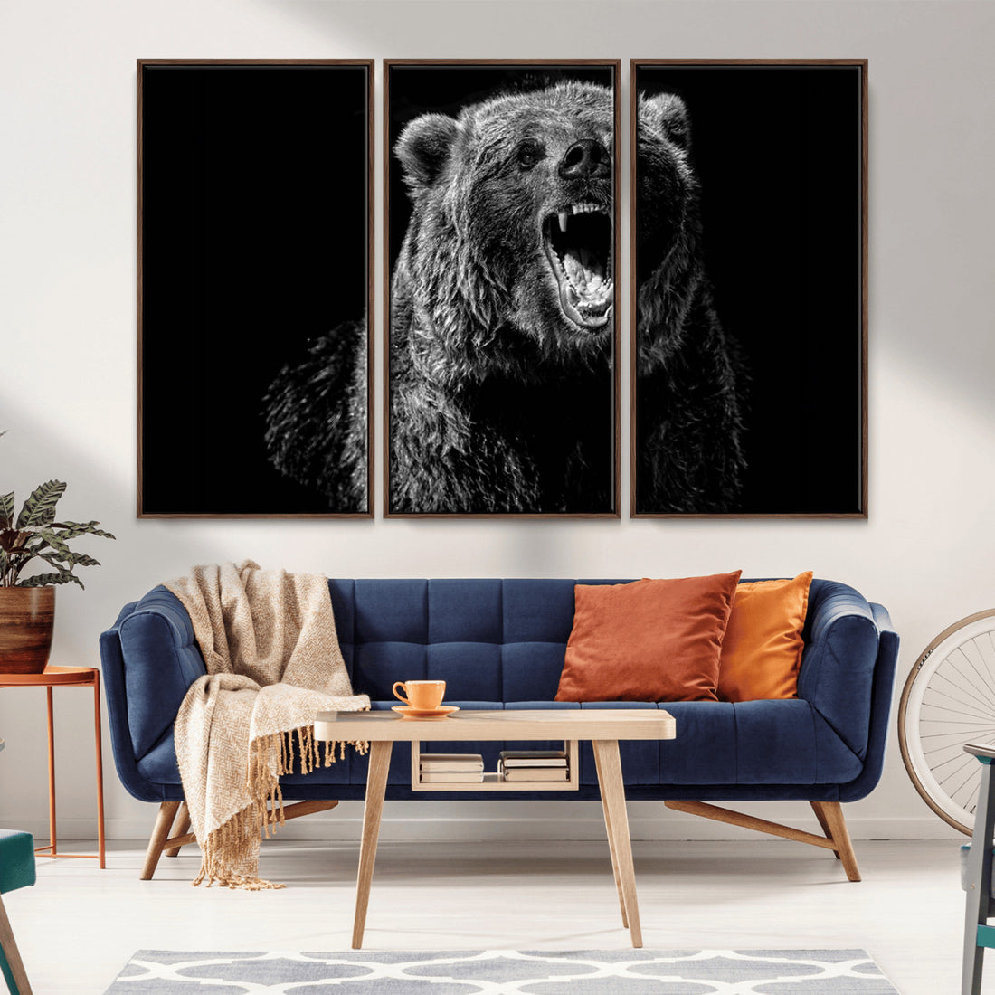 Bear Canvas Print, Wildlife Wall Art for Cabin Decor