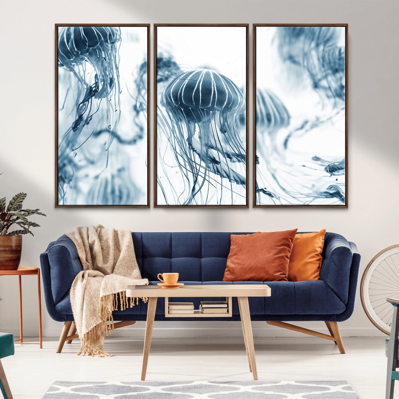 MGV-FC-48X32-3P - Abstract Jellyfish Canvas Print Wall Art