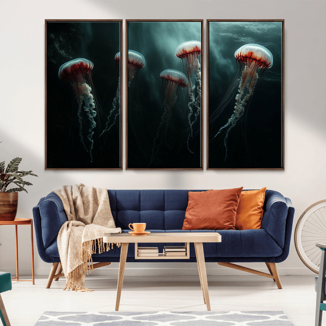 Abstract Jellyfish Wall Art Canvas Print