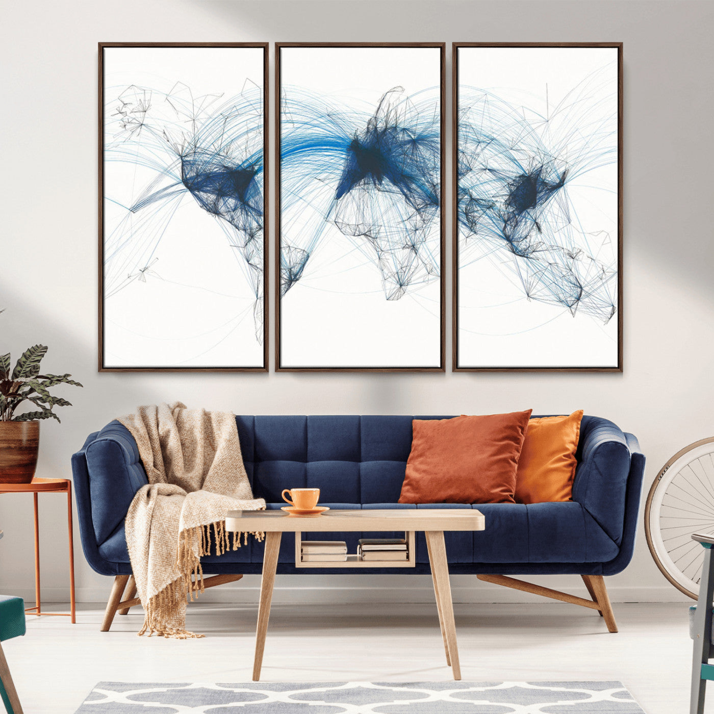 MGV-FC-48X32-3P - Push Pin World Map Canvas Print – Framed Wall Art for Couples to Track Their Travels – Anniversary