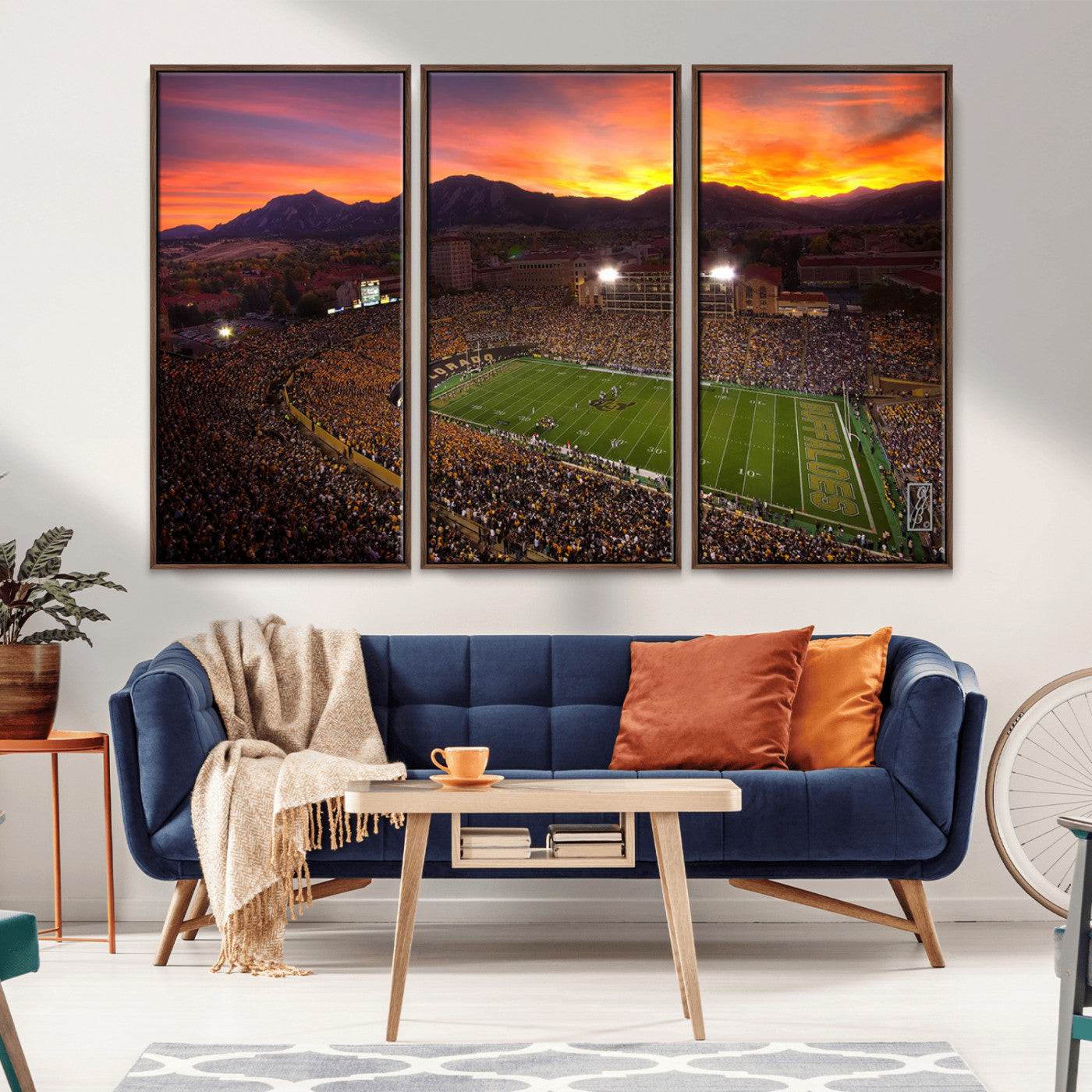 MGV-FC-48X32-3P - Folsom Field - University of Colorado Buffaloes Football Stadium, Colorado Buffaloes Wall Art Canvas