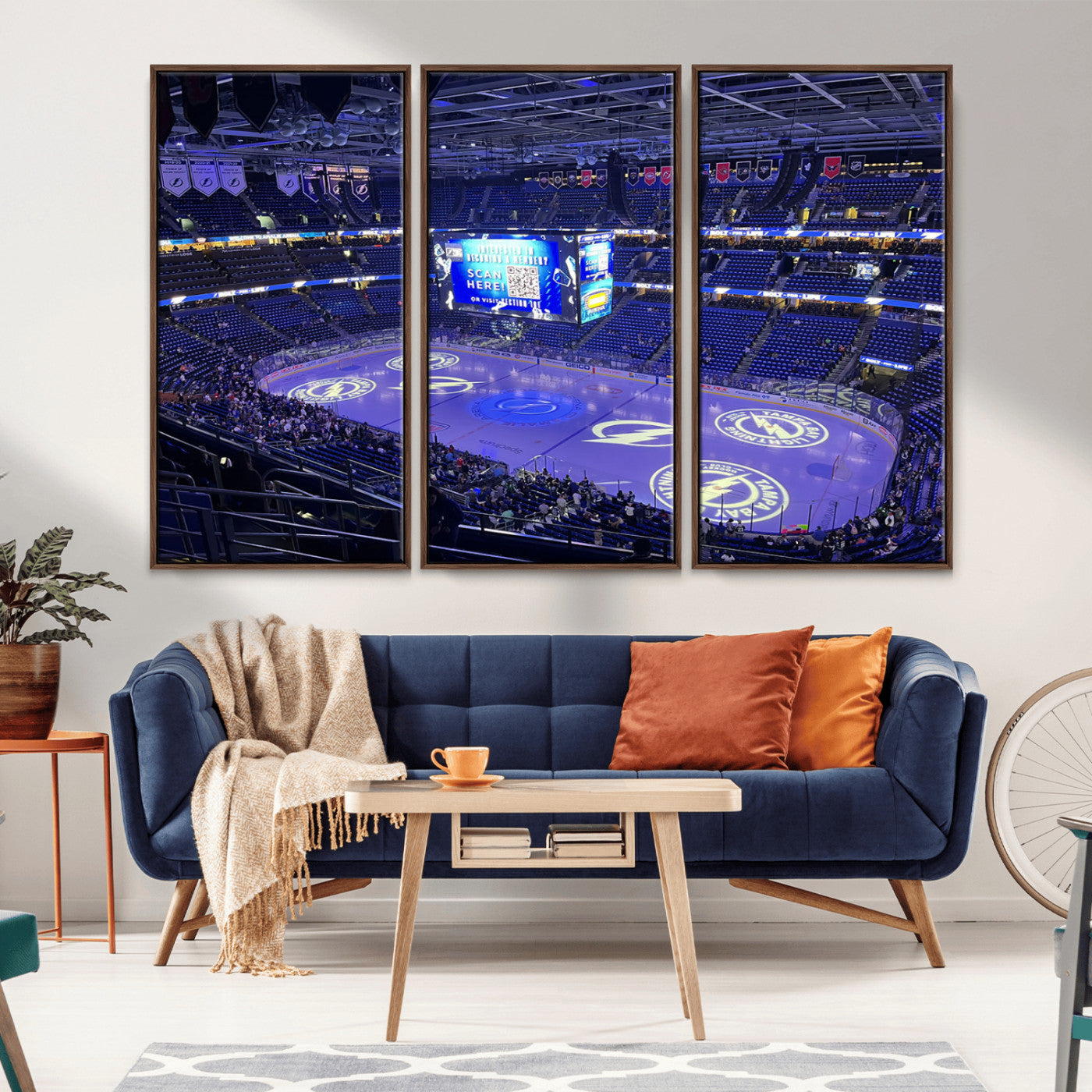 MGV-FC-48X32-3P - Amalie Arena Florida Wall Art Canvas Print - NHL Hockey Stadium Print Wall Art