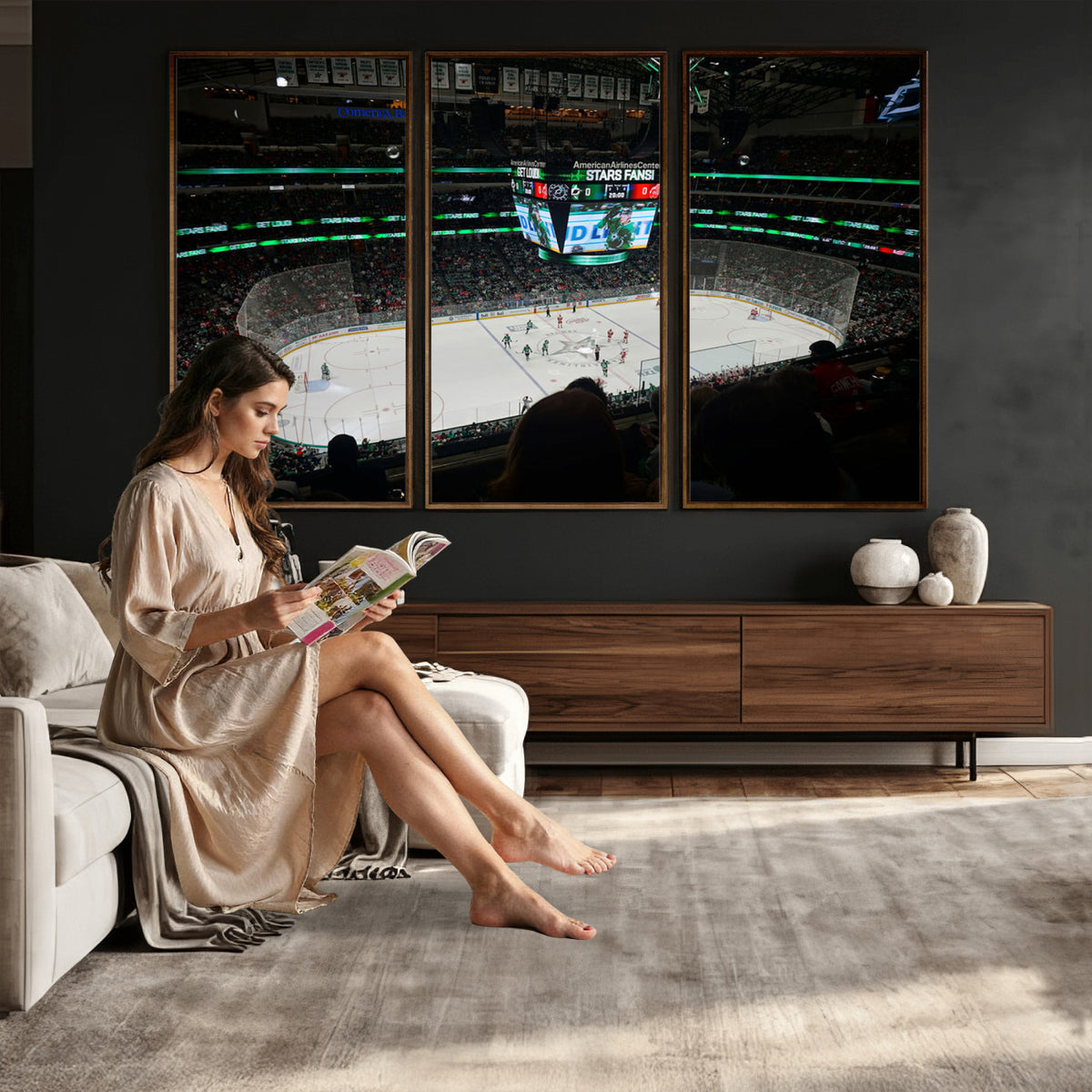 13876-MGV-CV-36X24 - American Airlines Center Dallas Stars Wall Art Canvas Print