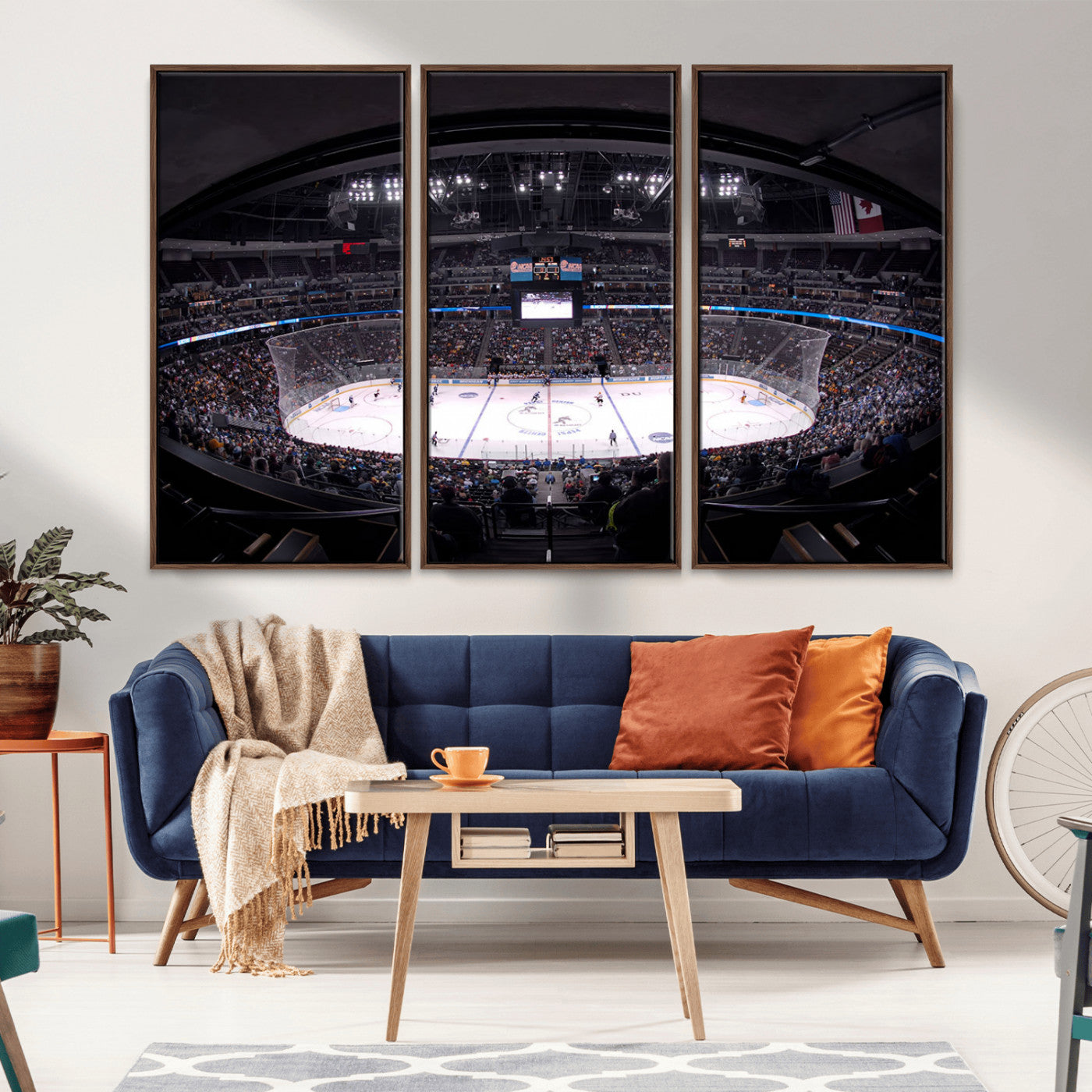 MGV-FC-48X32-3P - Ball Arena Denver Colorado Avalanche Hockey Team Wall Art Canvas Print - Denver Ice Hockey Stadium