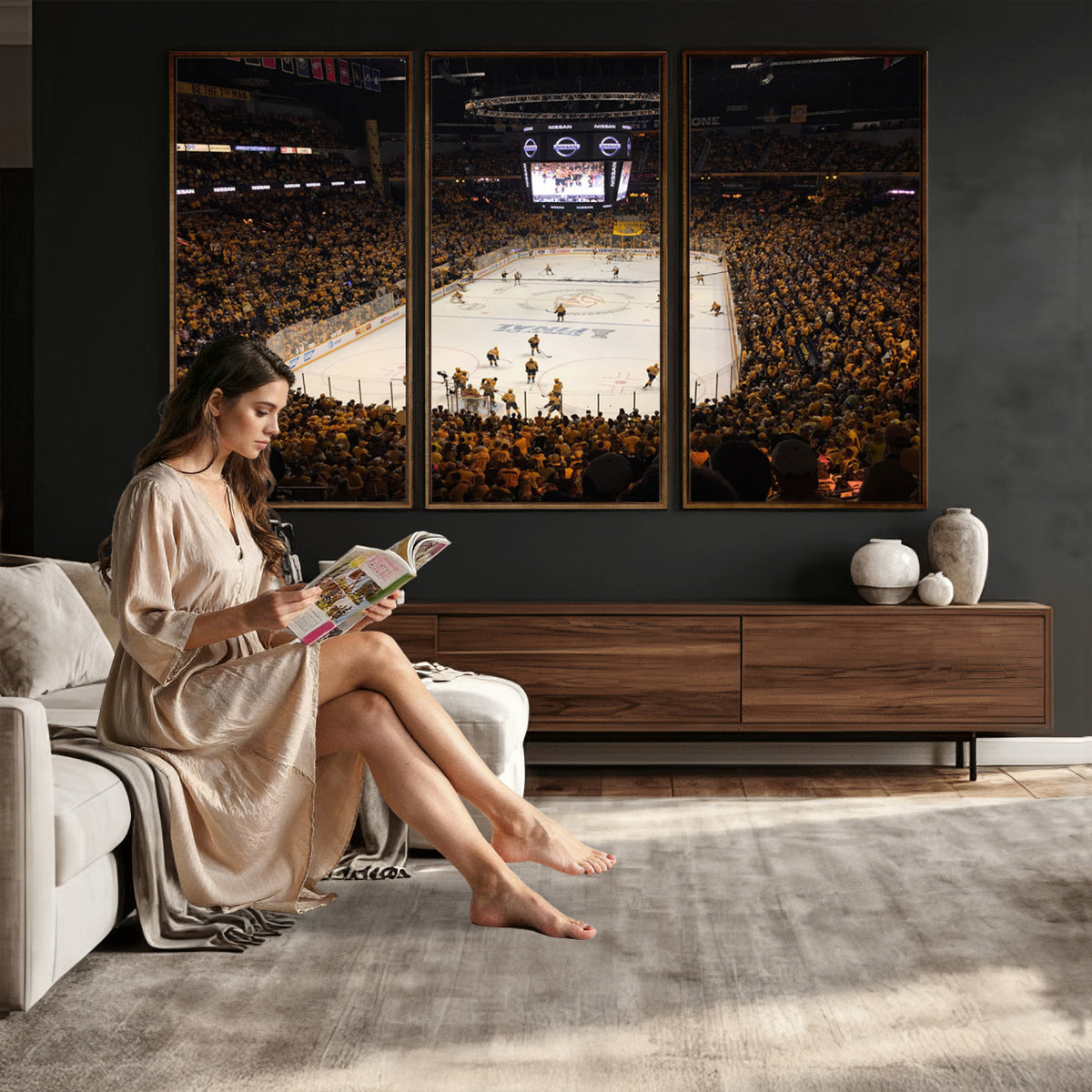 99407-MGV-CV-36X24 - Bridgestone Arena - Nashville Predators Hockey Team Print - Nashville Wall Art Canvas Print
