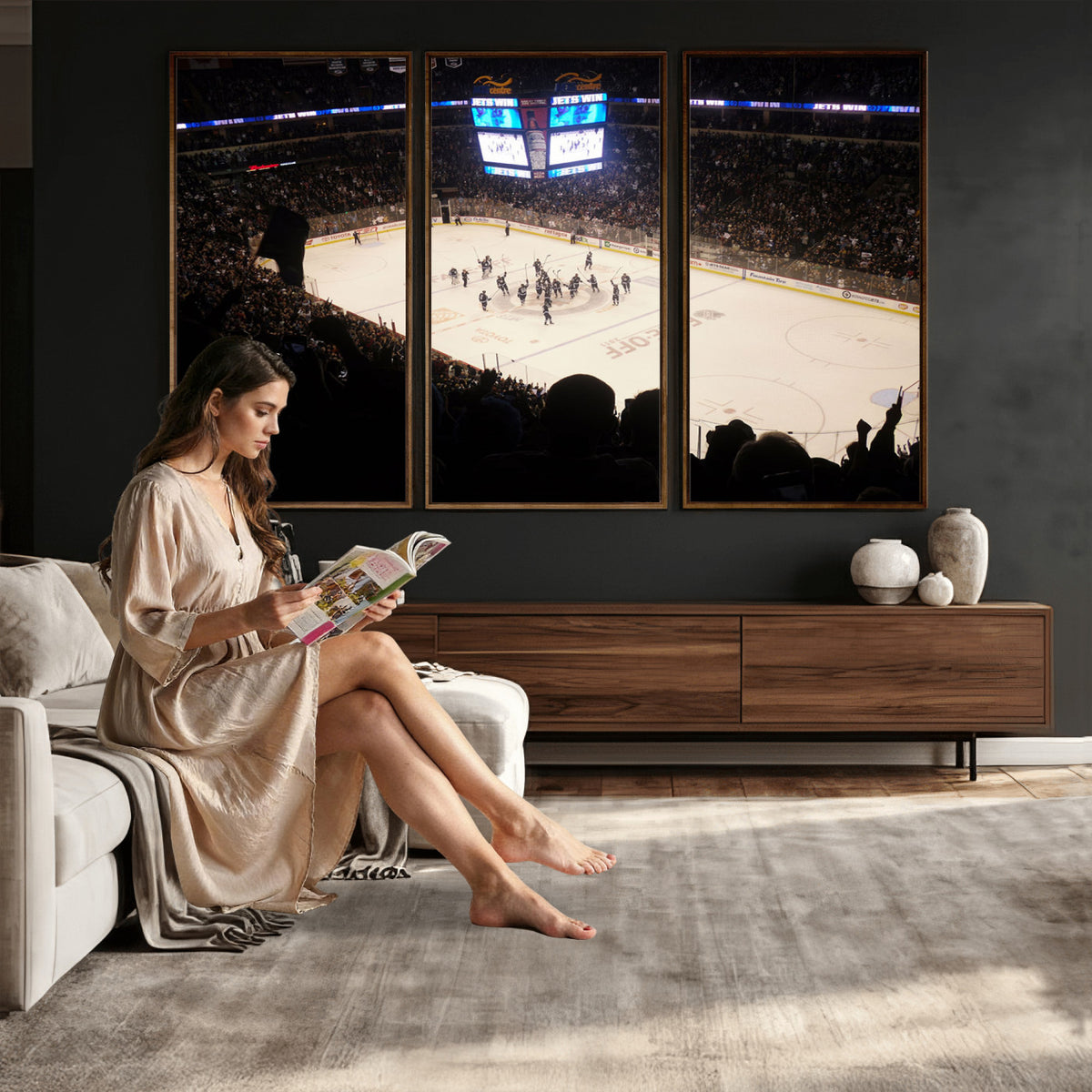 22497-MGV-CV-36X24 - Canada Life Centre Wall Art | Winnipeg Jets Hockey Team Print Canvas | Ready to Hang | Winnipeg Wall