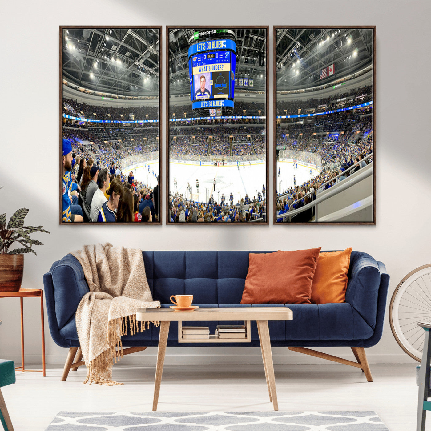 MGV-FC-48X32-3P - Enterprise Center | Missouri St. Louis Blues Ice Hockey Stadium Wall Art | Canvas Print | Ready to