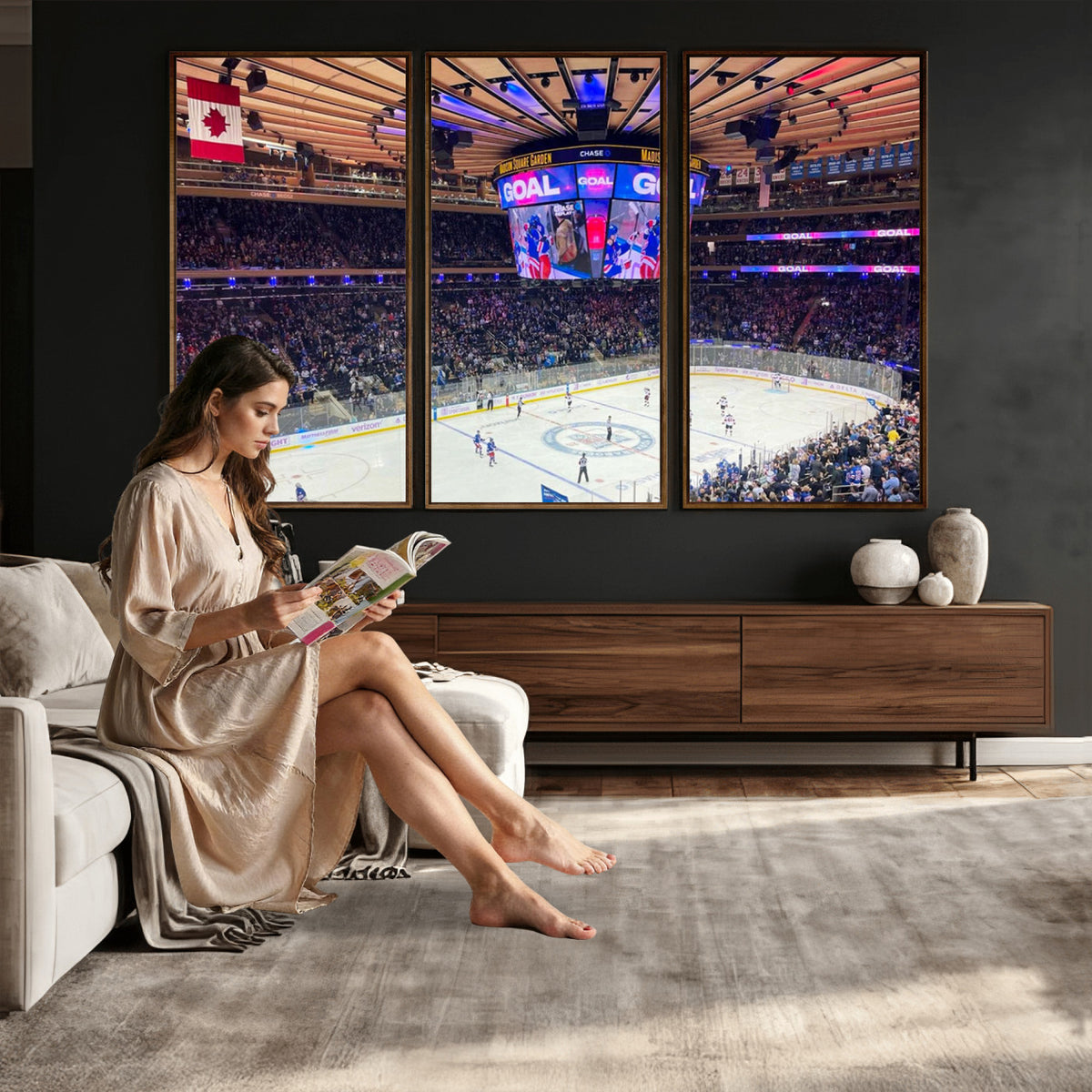 36401-MGV-CV-36X24 - Madison Square Garden New York Rangers Hockey Stadium Wall Art Canvas