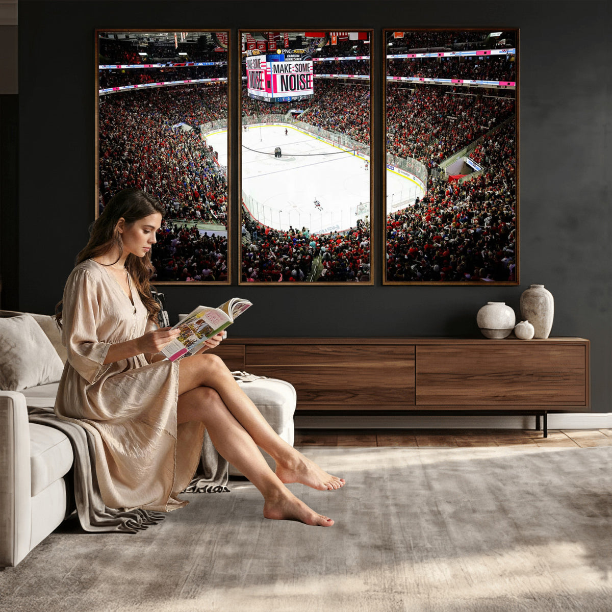 73950-MGV-CV-36X24 - PNC Arena Raleigh North Carolina Hurricanes Hockey Stadium