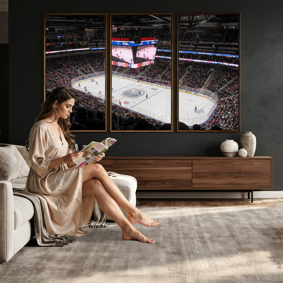 71180-MGV-CV-36X24 - Rogers Place Edmonton Oilers Ice Hockey Stadium Wall Art