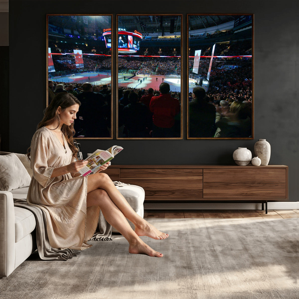 84945-MGV-CV-36X24 - Rogers Arena Vancouver Canucks Ice Hockey Stadium Wall Art
