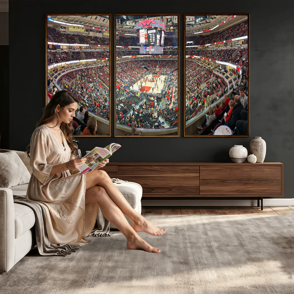 43481-MGV-CV-36X24 - United Center Chicago Bulls Stadium Wall Art Canvas Print