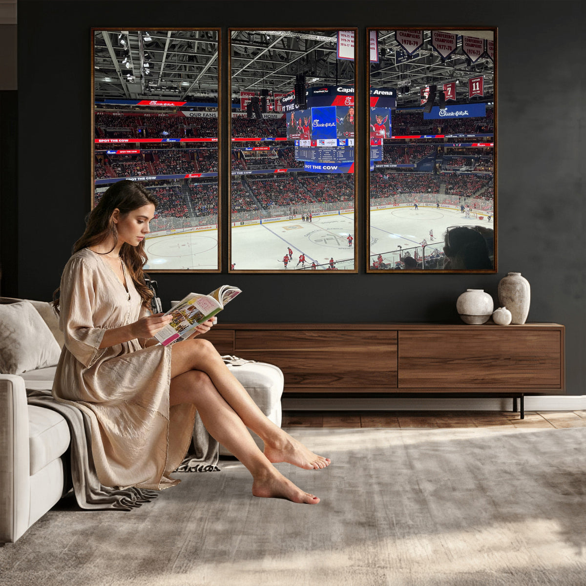 71287-MGV-CV-36X24 - Washington Capitals New York Rangers Ice Hockey Game Stadium