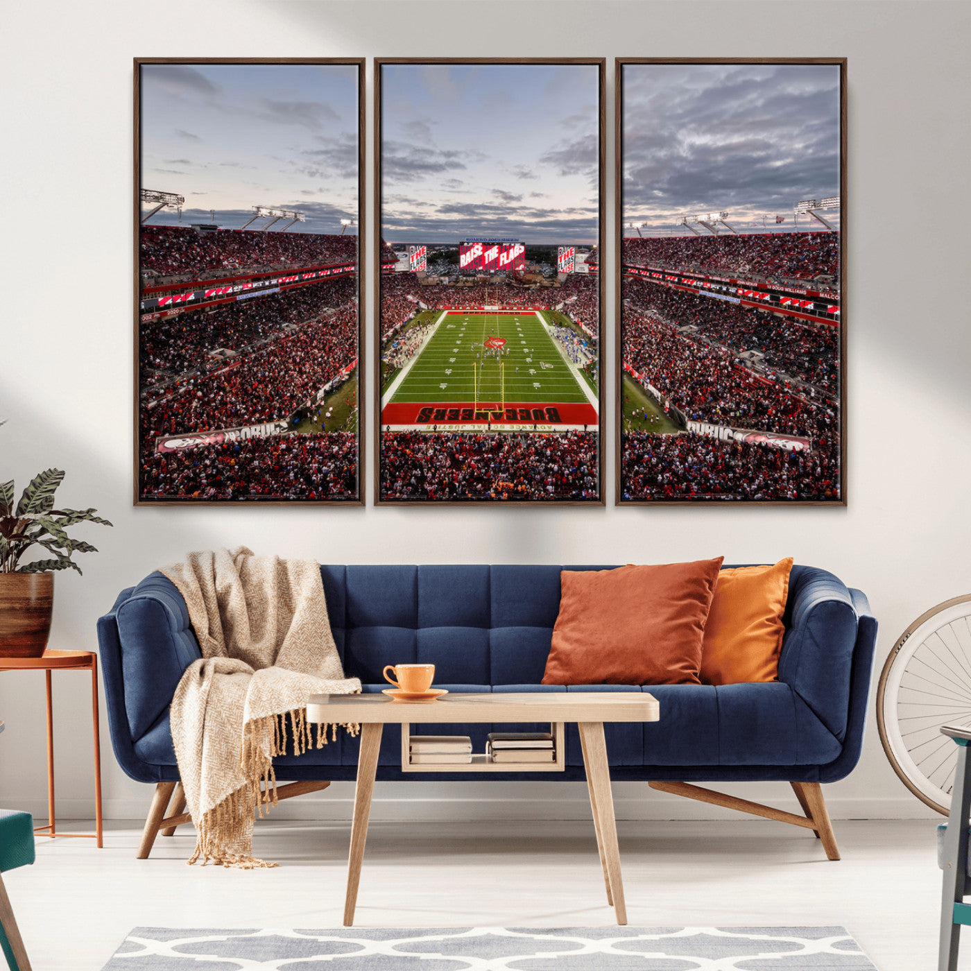 MGV-FC-48X32-3P - Florida Tampa Raymond James Stadium Wall Art Canvas Print - NFL Football Stadium Print Canvas