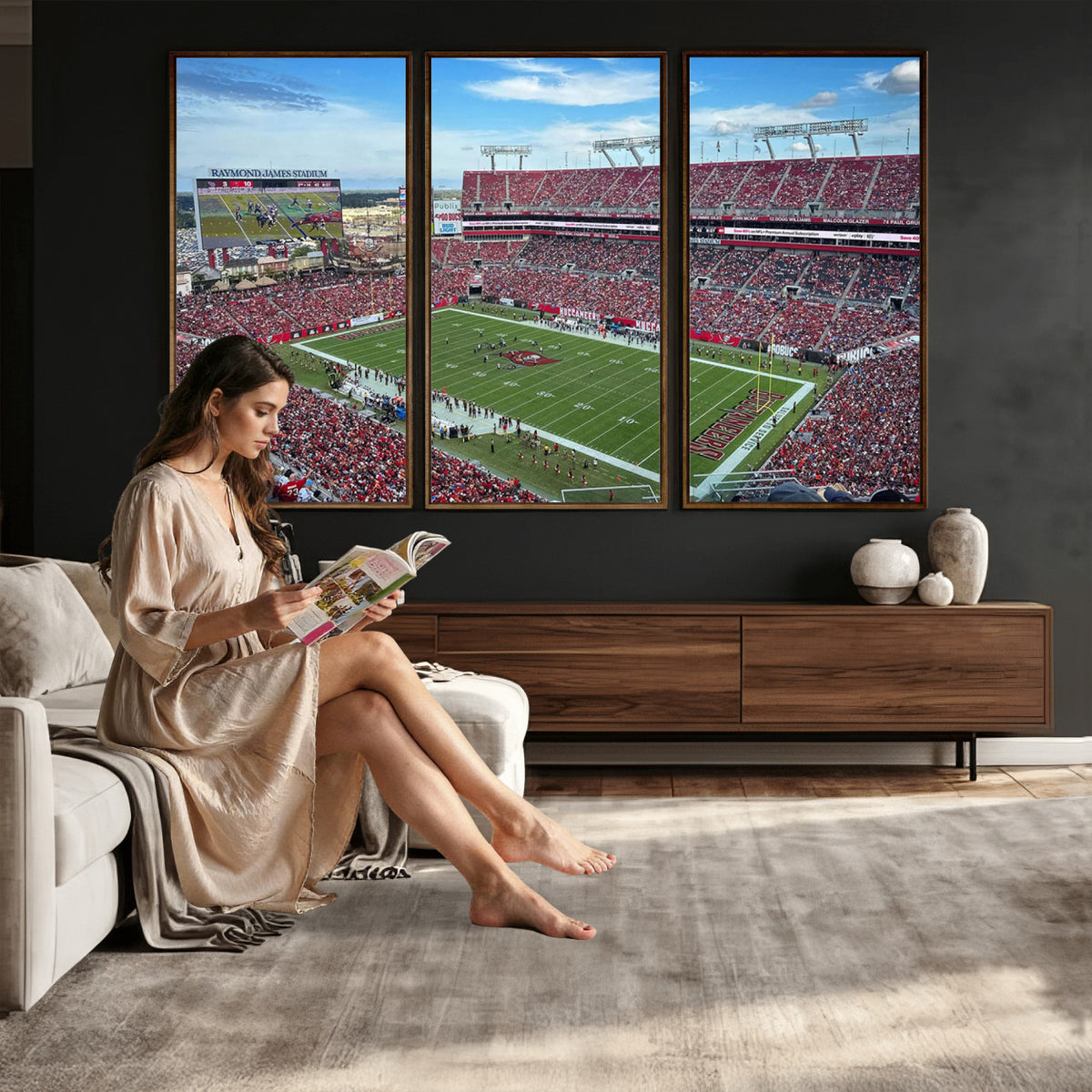 52828-MGV-CV-36X24 - Florida Tampa Raymond James Stadium Wall Art Canvas Print - NFL Football Stadium Print Canvas