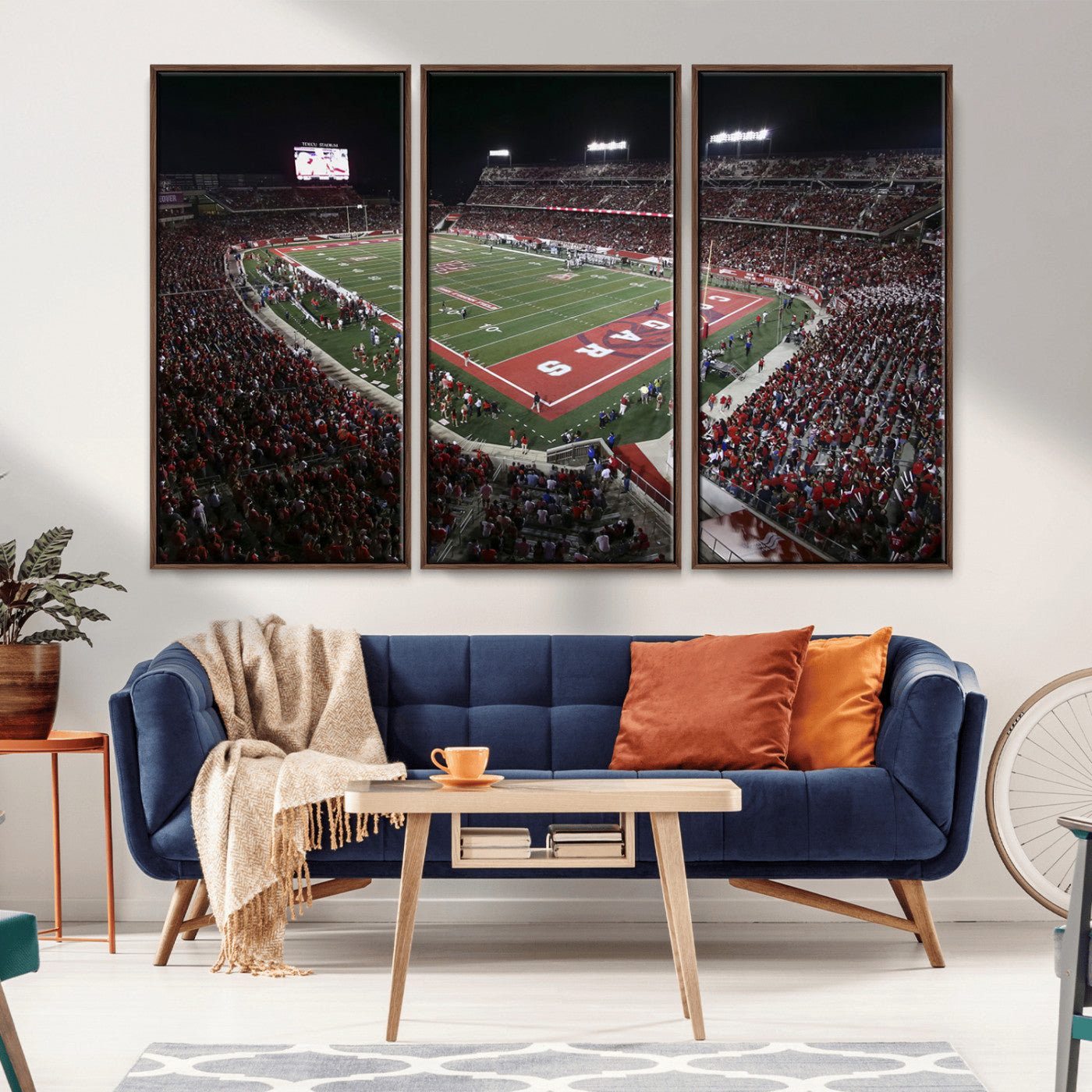 MGV-FC-48X32-3P - Houston Cougars Football Team Print - Houston TDECU Stadium Wall Art Canvas Print