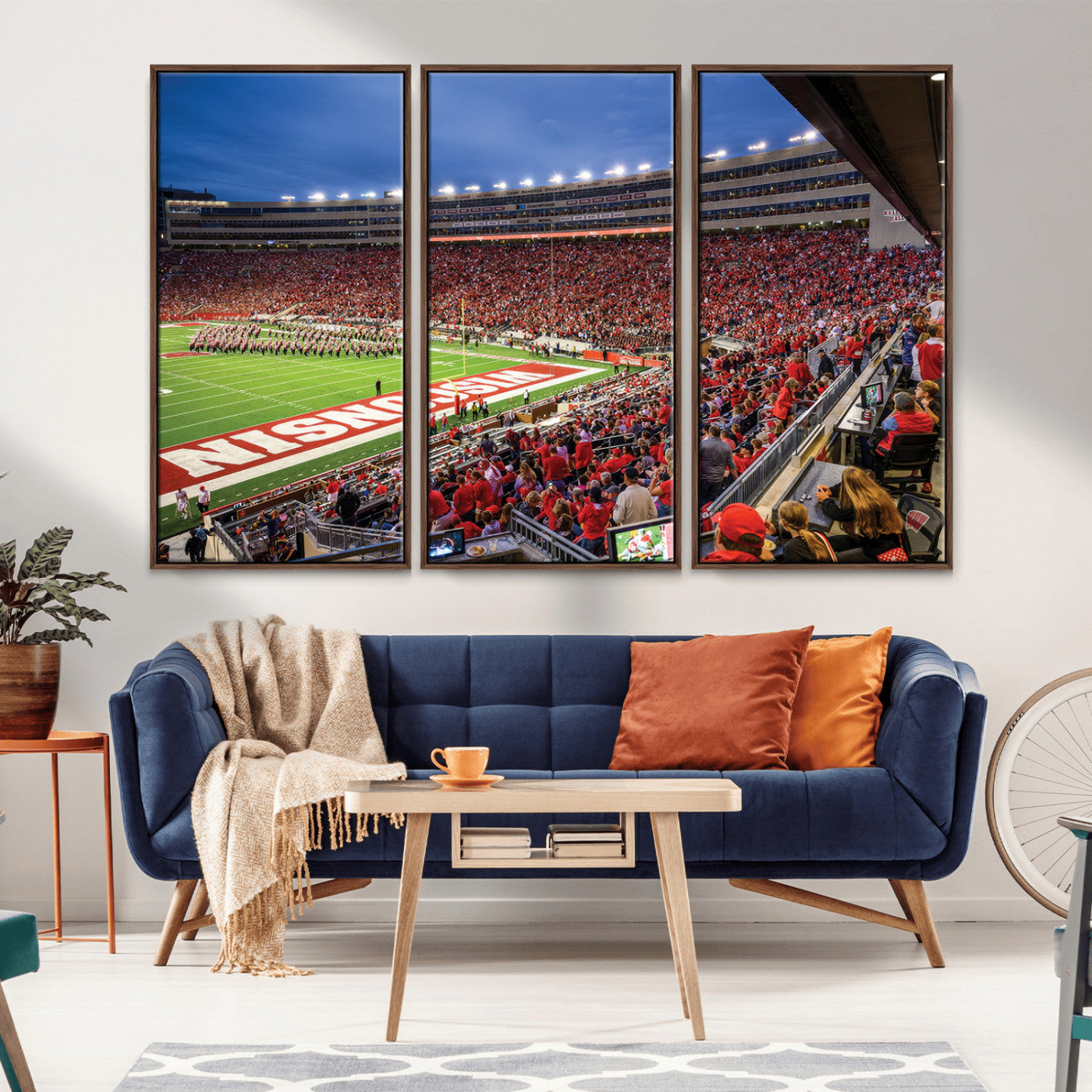 MGV-FC-48X32-3P - Wisconsin Badgers Football Team Print - Madison Camp Randall Stadium Wall Art, Wisconsin Badgers