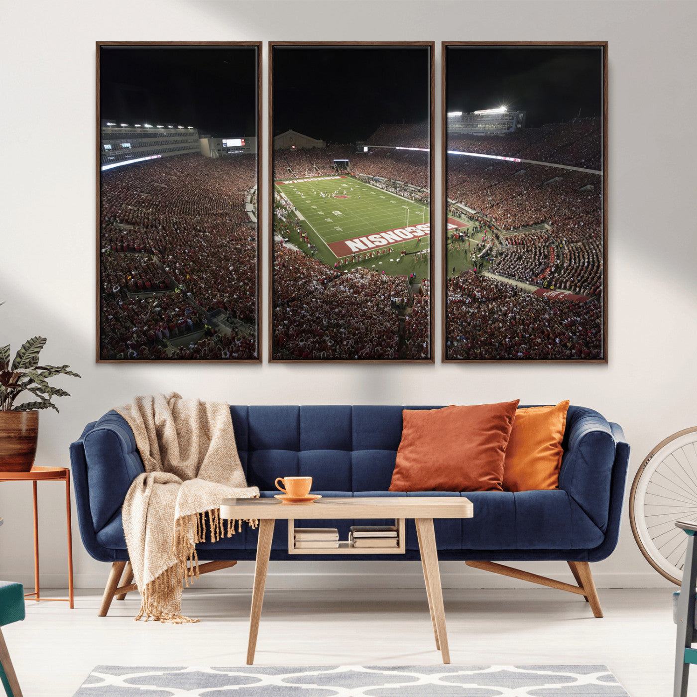 MGV-FC-48X32-3P - Wisconsin Badgers Football Team Print - Madison Camp Randall Stadium Wall Art Canvas Print