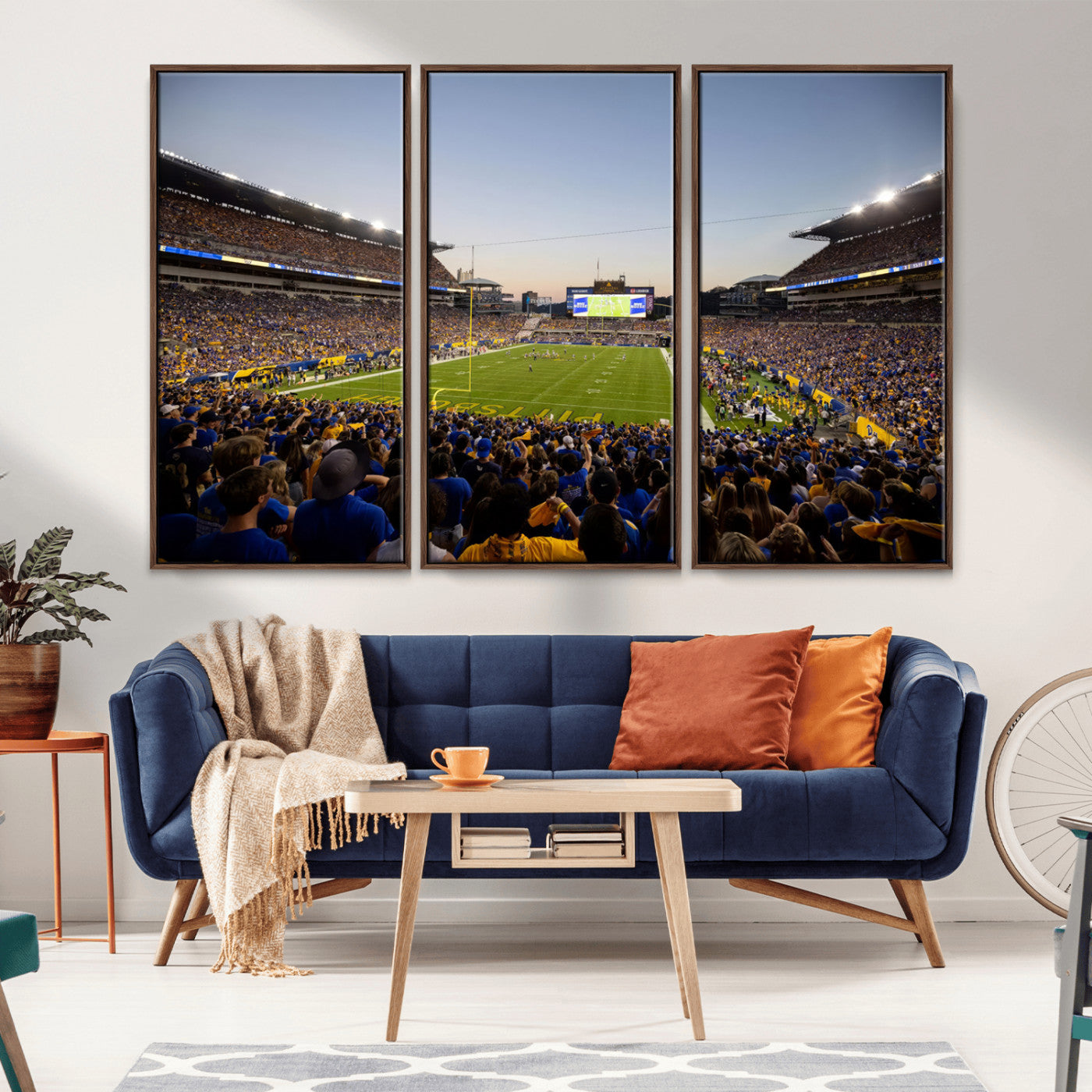 MGV-FC-48X32-3P - Pittsburgh Panthers Football Team Print - Pittsburgh Acrisure Stadium Wall Art Canvas Print