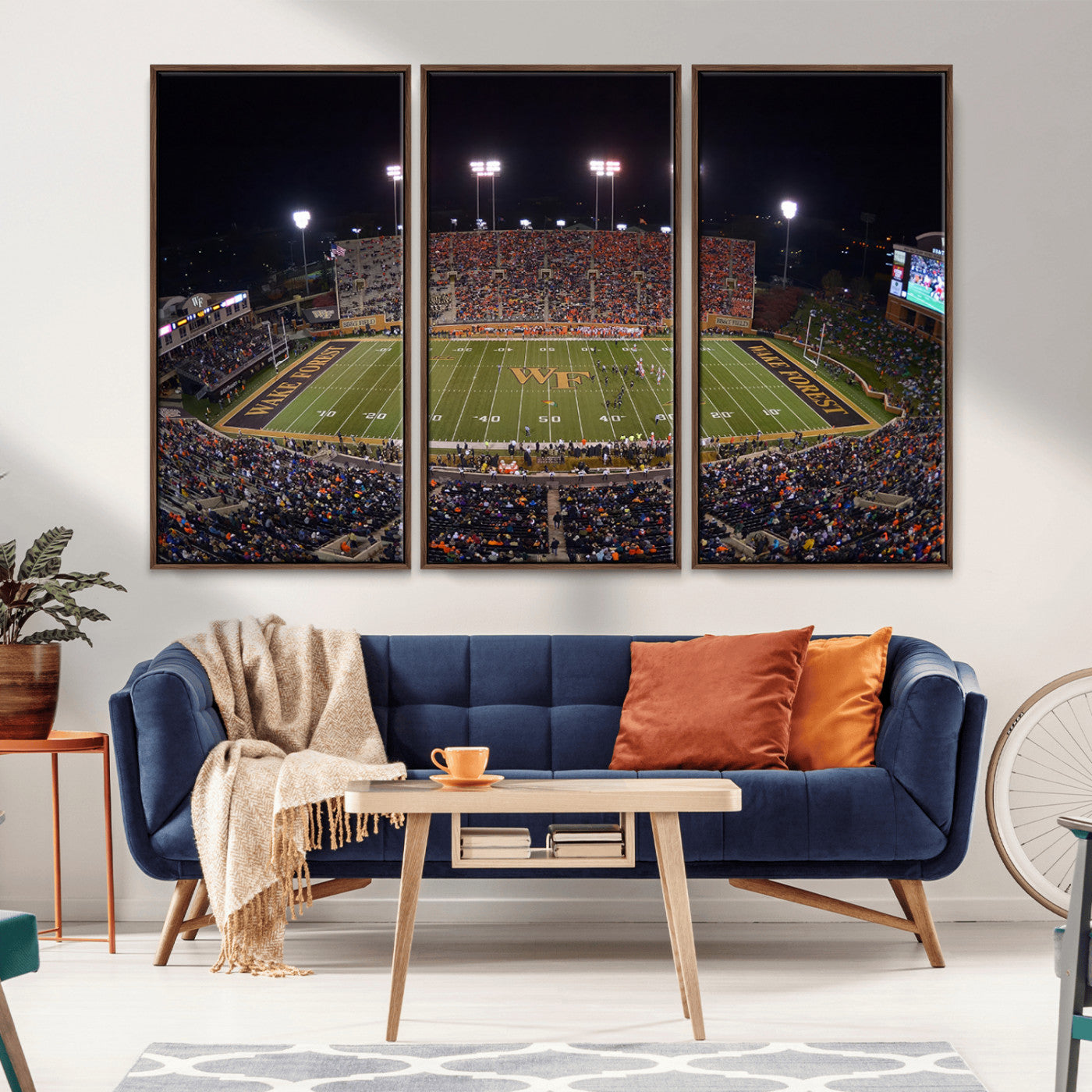 MGV-FC-48X32-3P - Demon Deacons Print Canvas, Football Team Print - Winston-Salem Allegacy Federal Credit Union