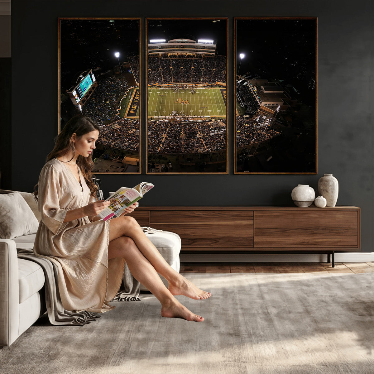 20605-MGV-CV-36X24 - Wake Forest University Demon Deacons Canvas Print, Football Team Wall Art