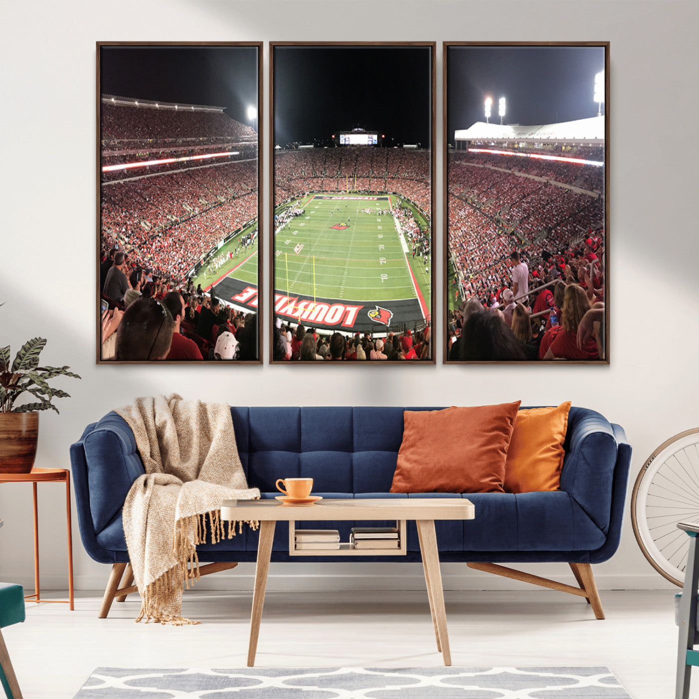MGV-FC-48X32-3P - University of Louisville Cardinals Football Team Print - Louisville Cardinal Stadium Wall Art Canvas
