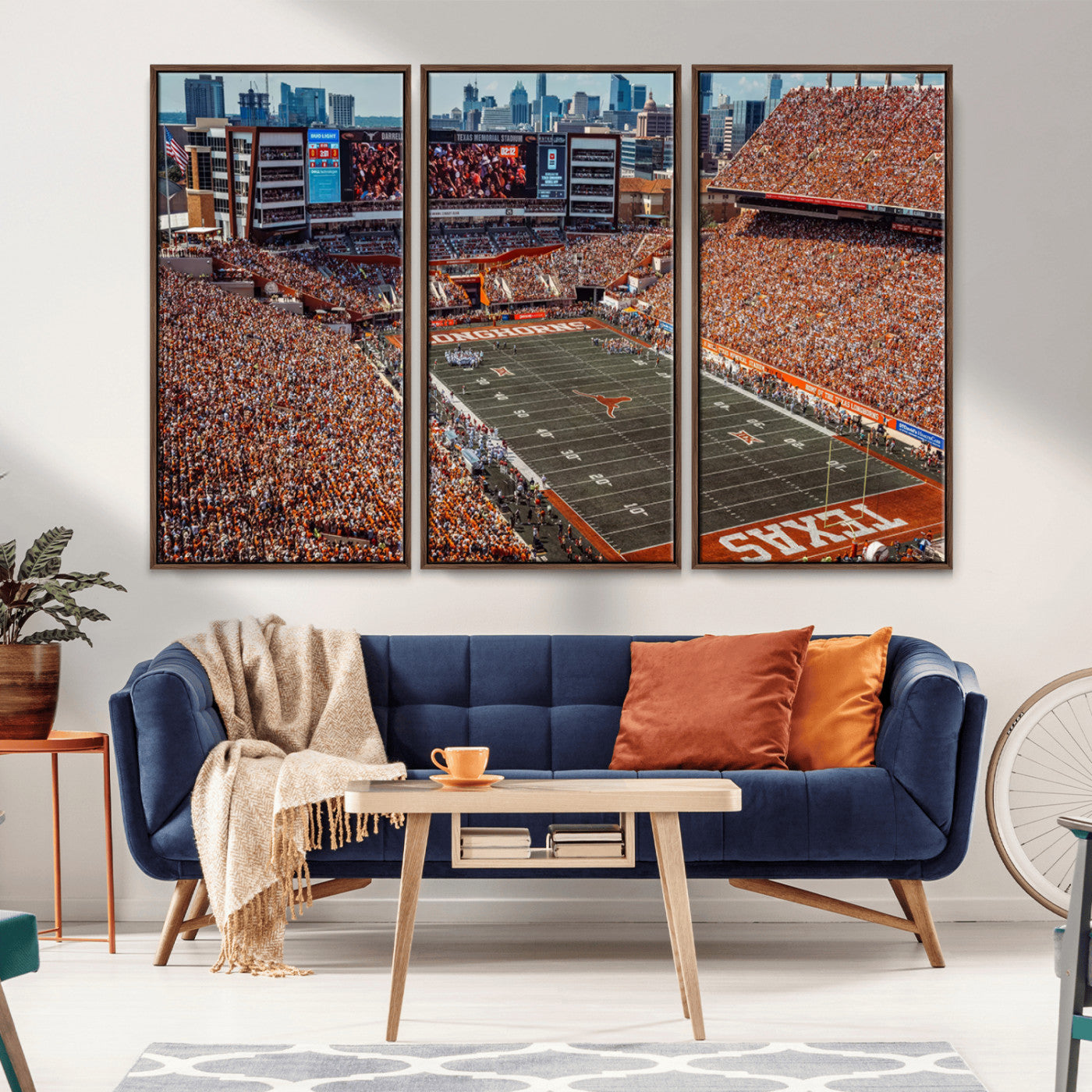 MGV-FC-48X32-3P - University of Texas Longhorns Football Team Print - Austin Darrell K Royal-Texas Memorial Stadium