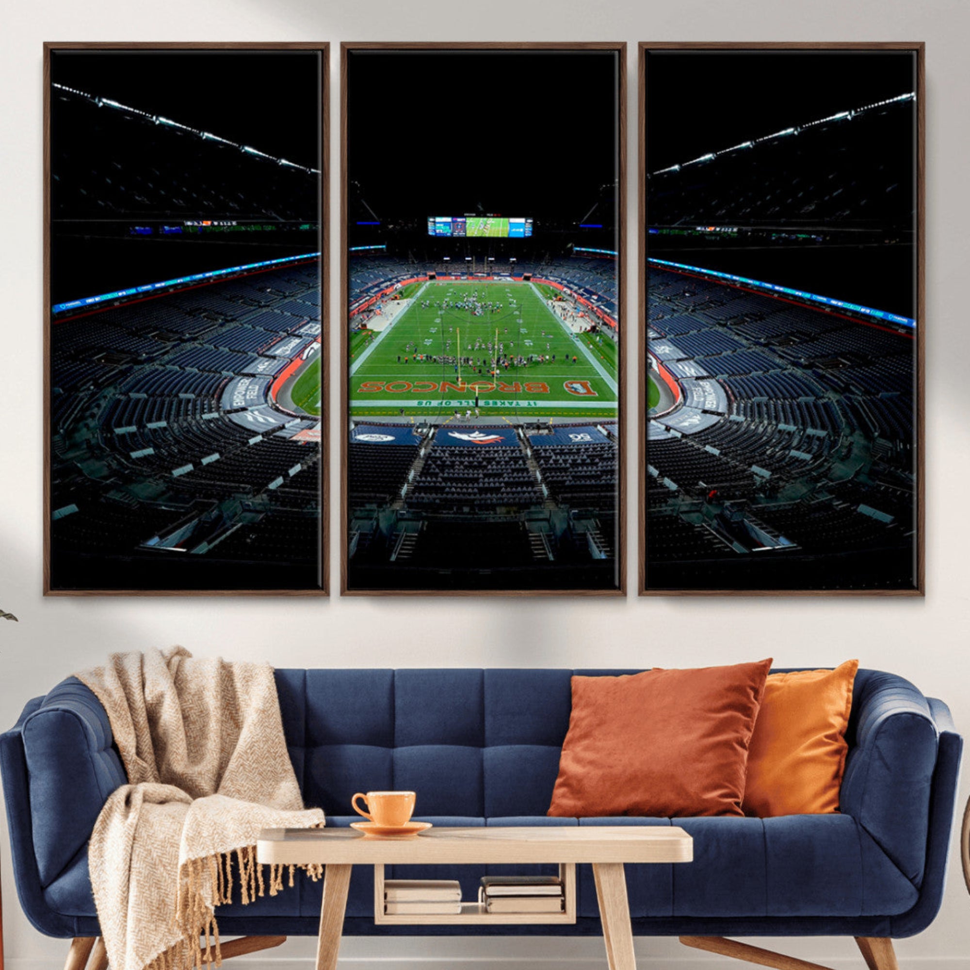 14797-MGV-CV-36X24-Denver Broncos Football Team Print Canvas- Denver Empower Field at Mile High Stadium Wall Art Canvas