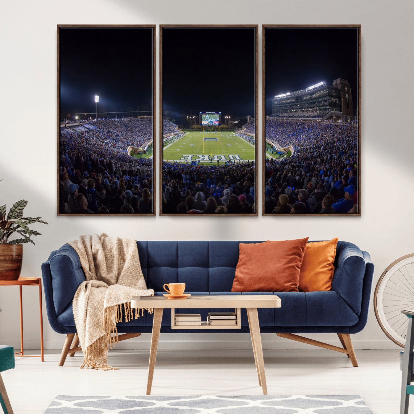 MGV-FC-48X32-3P - Duke University Blue Devils Football Team Print - Durham Wallace Wade Stadium Wall Art Canvas Print