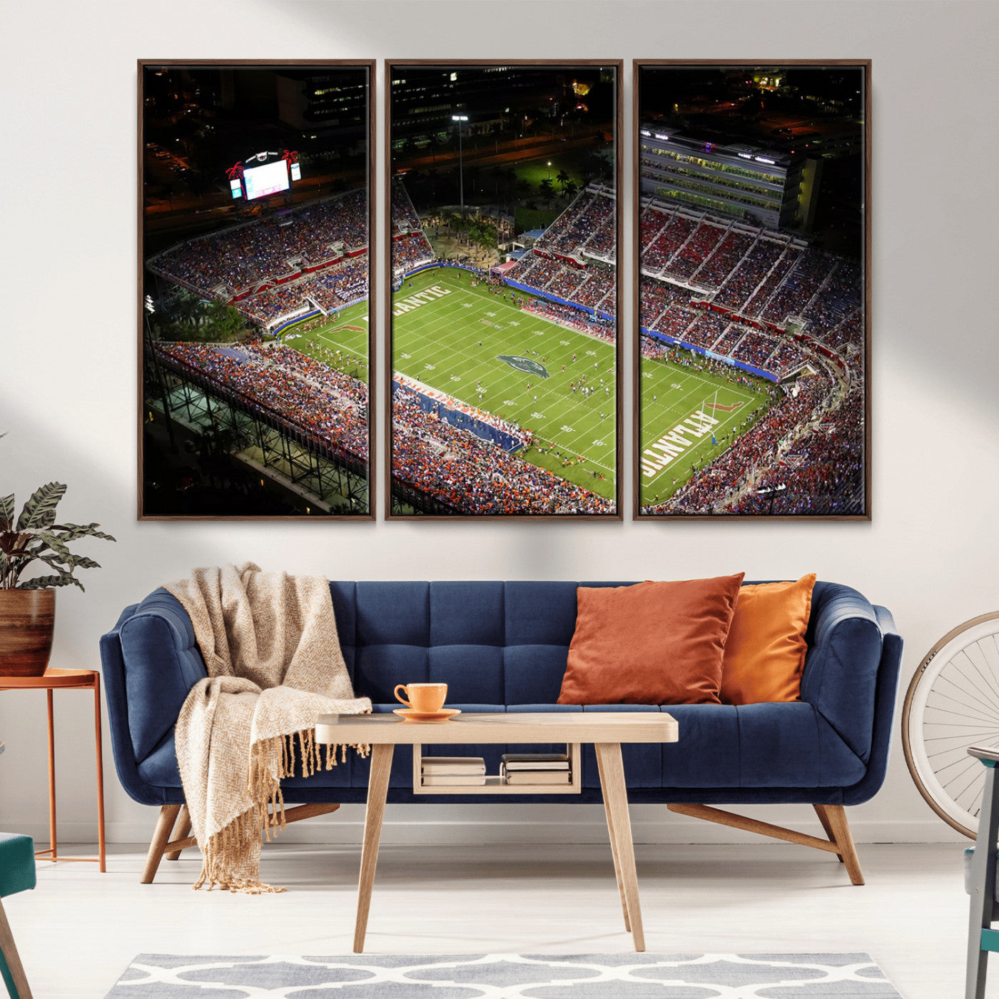 MGV-FC-48X32-3P - Florida Atlantic University Owls Canvas Print, Football Team Print - Boca Raton FAU Stadium Wall Art