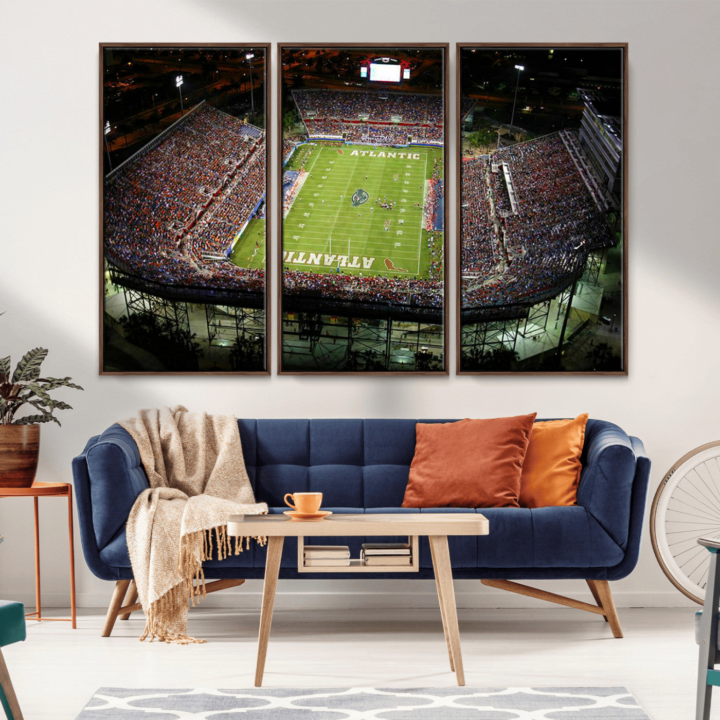MGV-FC-48X32-3P - Florida Atlantic University Owls Football Team Print - Boca Raton FAU Stadium Wall Art Canvas Print