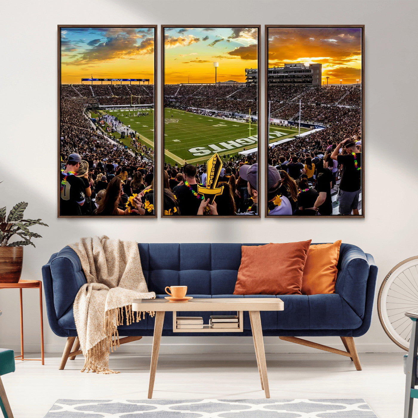 MGV-FC-48X32-3P - UCF Knights Football Team Print - Orlando FBC Mortgage Stadium, UCF Knights Wall Art Canvas Print