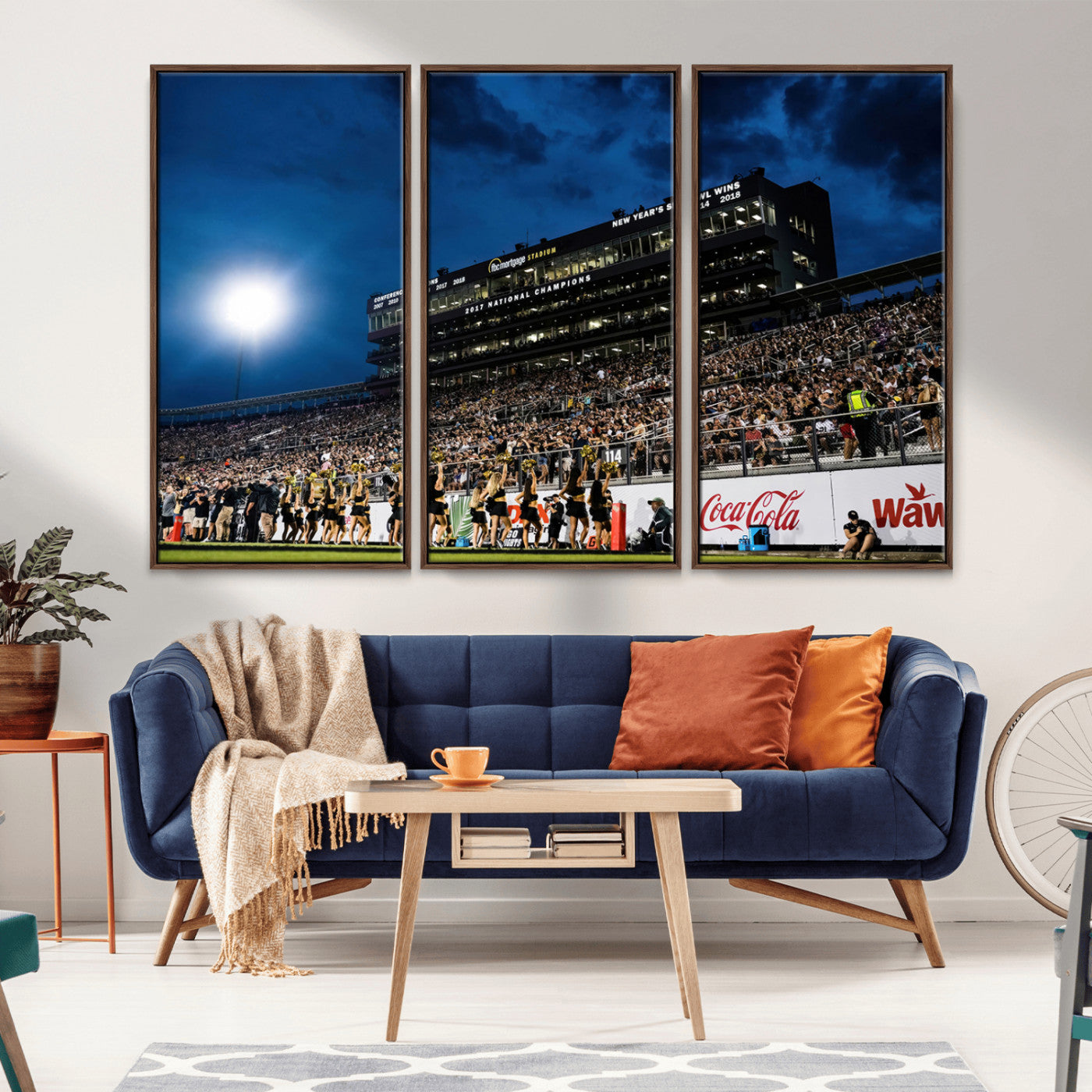 MGV-FC-48X32-3P - UCF Knights Football Team Print - Orlando FBC Mortgage Stadium Wall Art Canvas Print