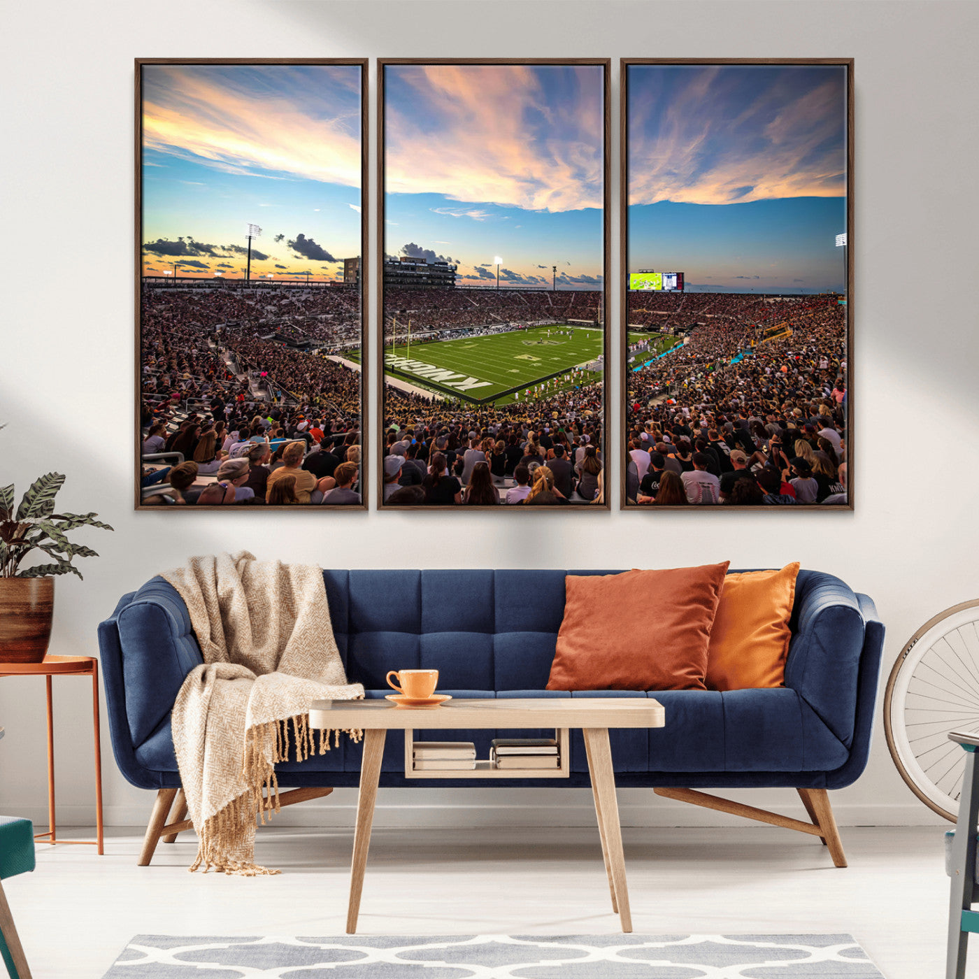 MGV-FC-48X32-3P - UCF Knights Football Team Print - Orlando FBC Mortgage Stadium Wall Art Canvas Print