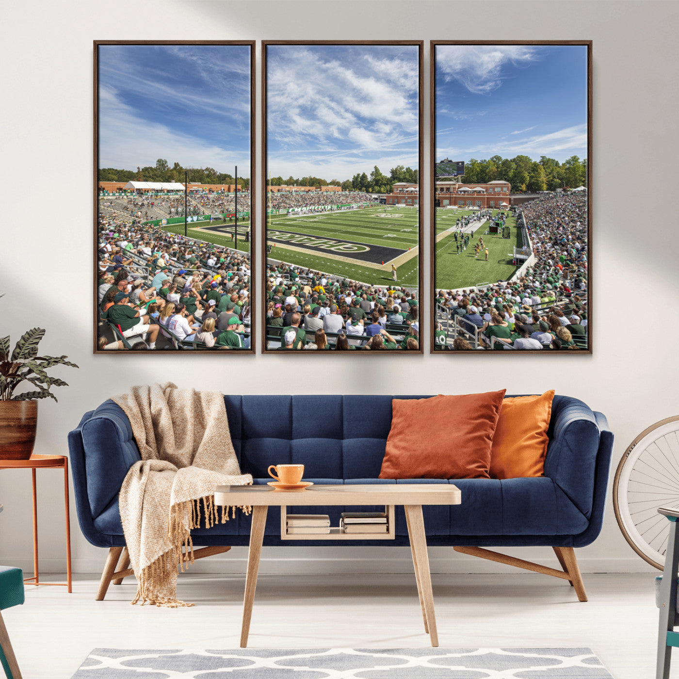 MGV-FC-48X32-3P - University of Charlotte 49ers Football Team Print - Charlotte Jerry Richardson Stadium Canvas Print
