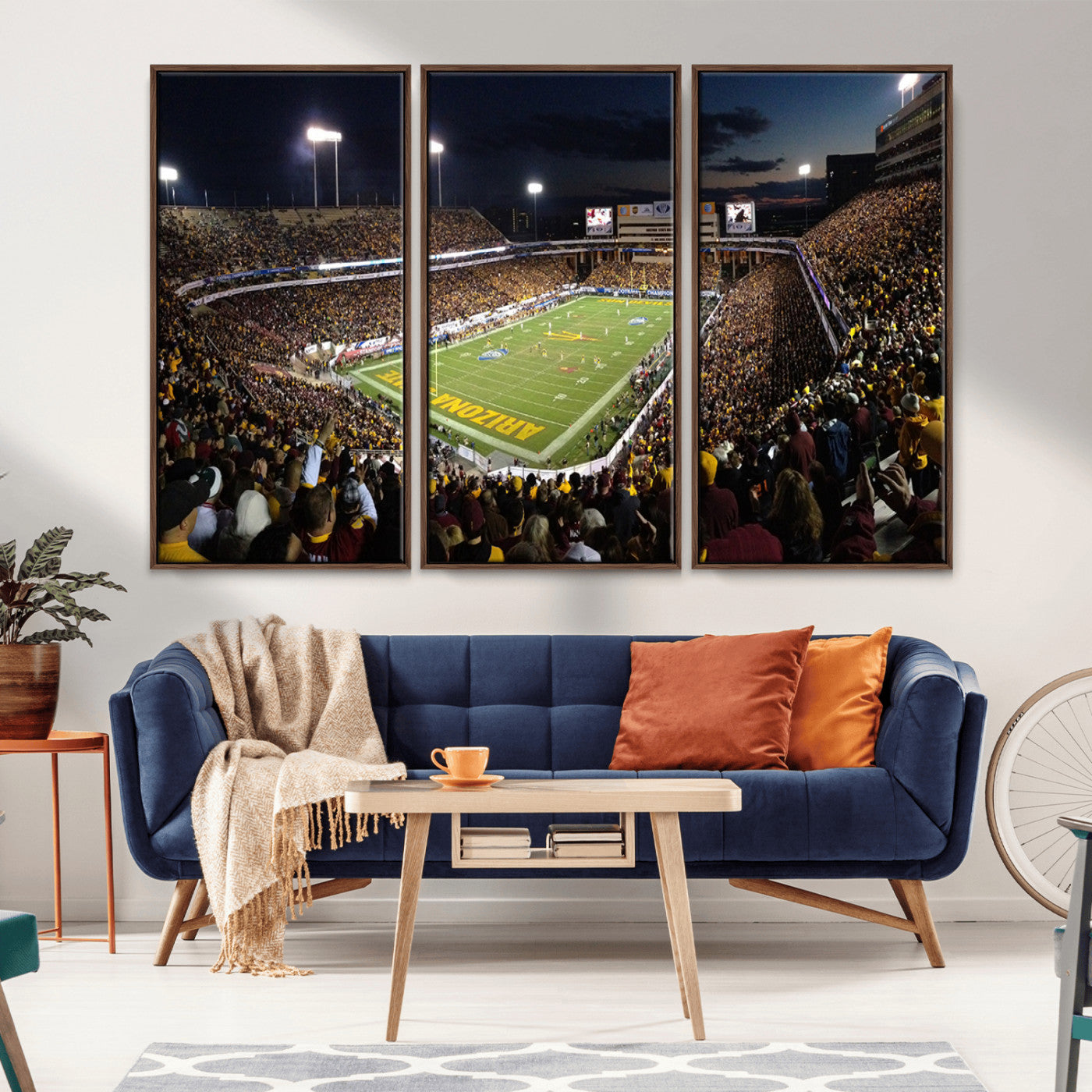 MGV-FC-48X32-3P - ASU Sun Devils Football Team Print Canvas - Phoenix Mountain America Stadium Wall Art Canvas Print