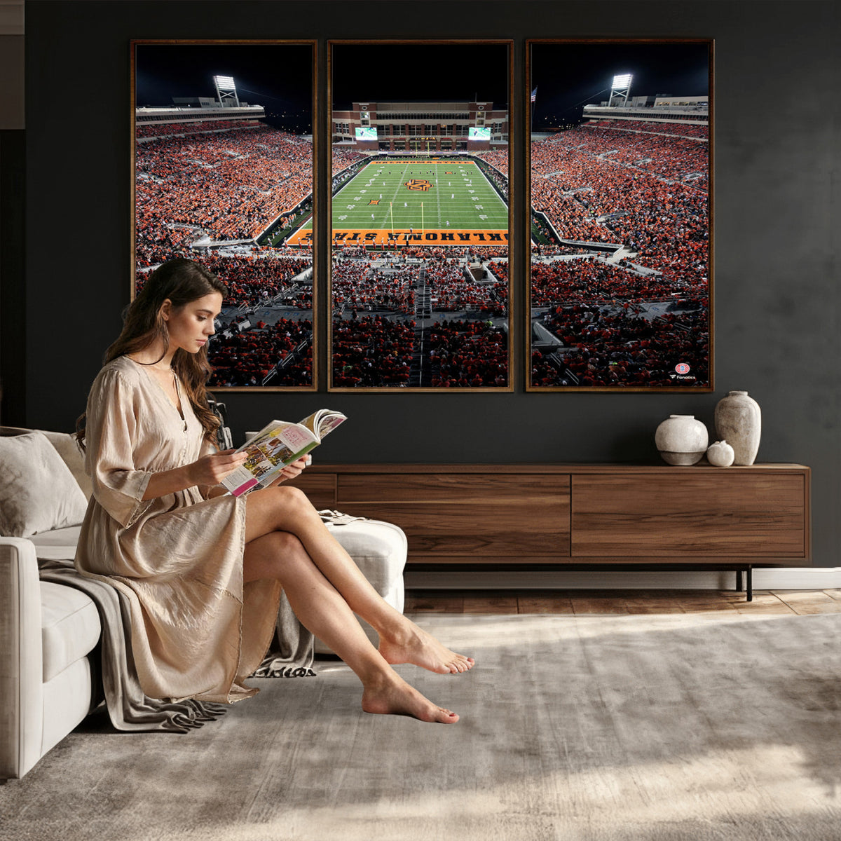 81675-MGV-CV-36X24 - Oklahoma State Cowboys Canvas Print, Football Team Print