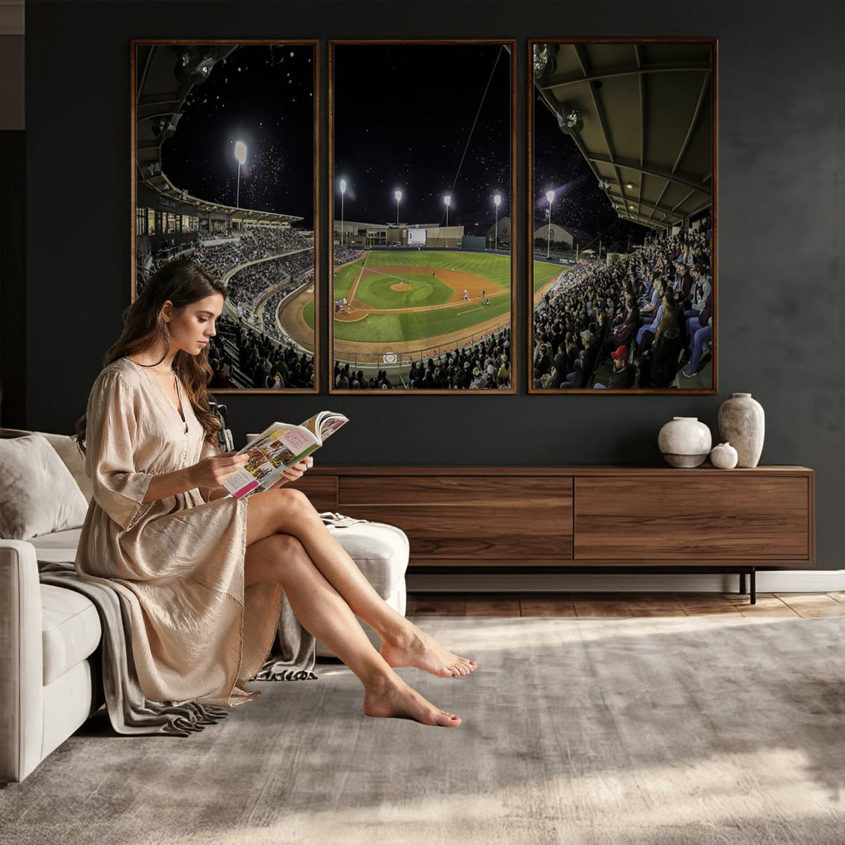 10262-MGV-CV-36X24 - Olsen Field at Blue Bell Park - Texas A&M Aggies Baseball Stadium Wall Art Canvas Print