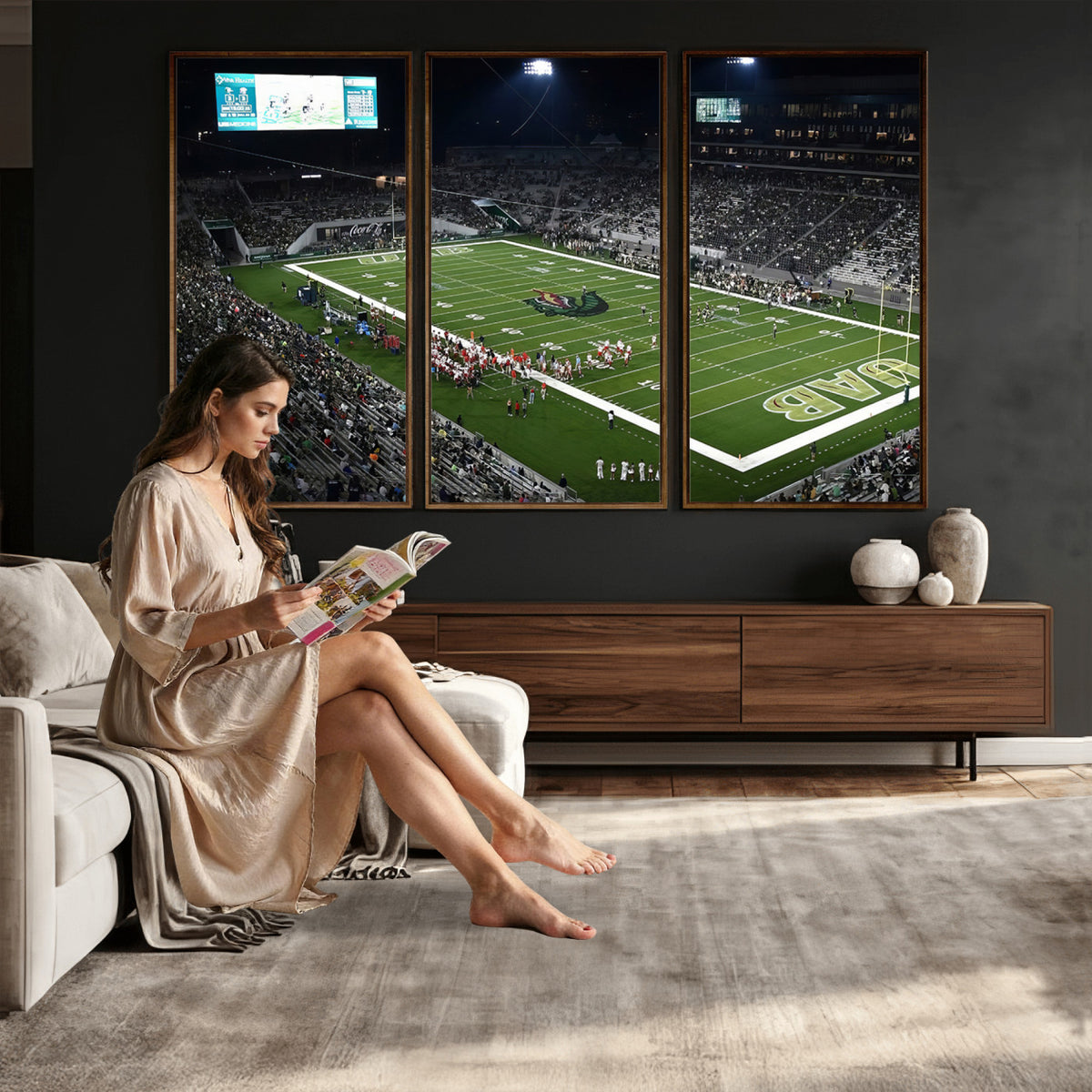 81740-MGV-CV-36X24 - UAB Blazers Football Team Print - Birmingham Protective Stadium Wall Art Canvas Print
