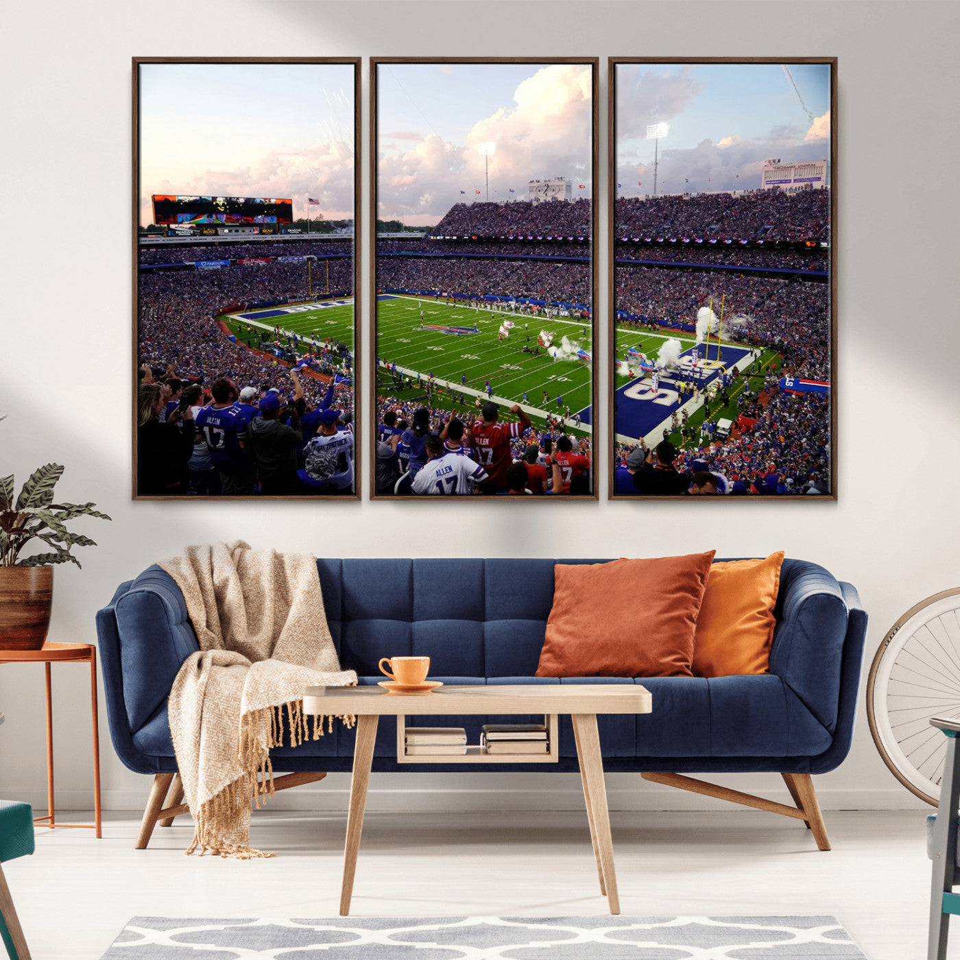 MGV-FC-48X32-3P - Buffalo Bills Football Team Print - Buffalo Highmark Stadium Wall Art Canvas Print