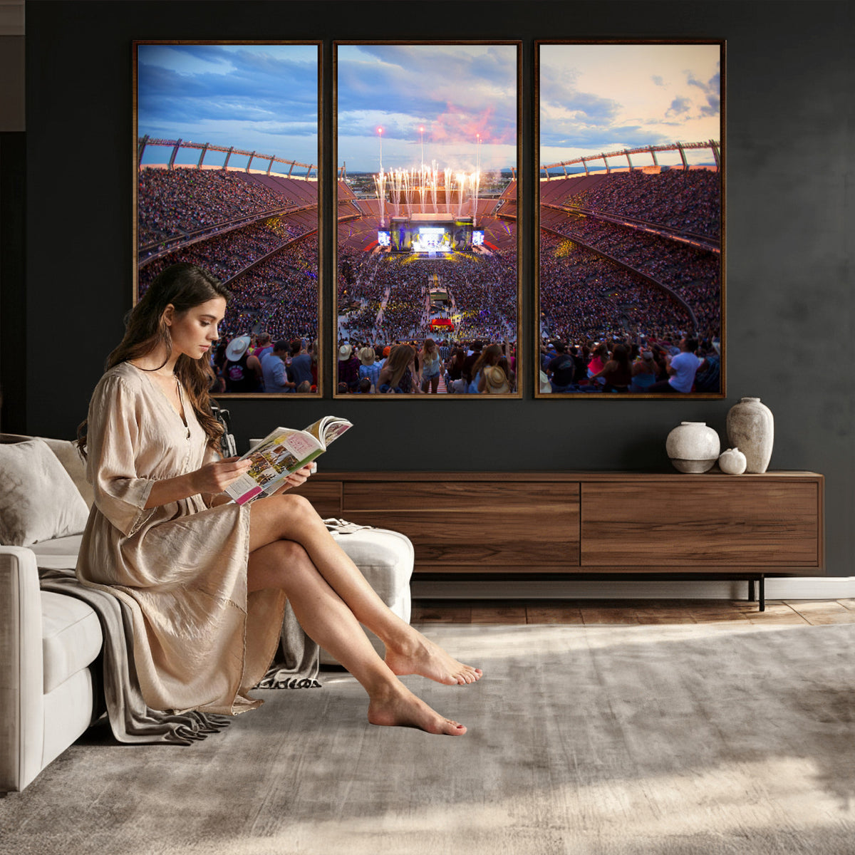24689-MGV-CV-36X24 - Denver Broncos Football Team Print Canvas, Empower Field